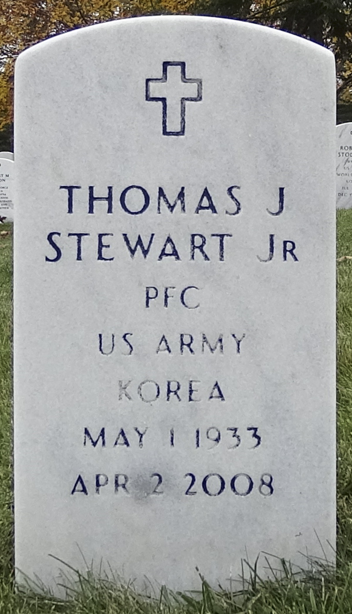 Gravesite marker image for thomas j stewart jr
