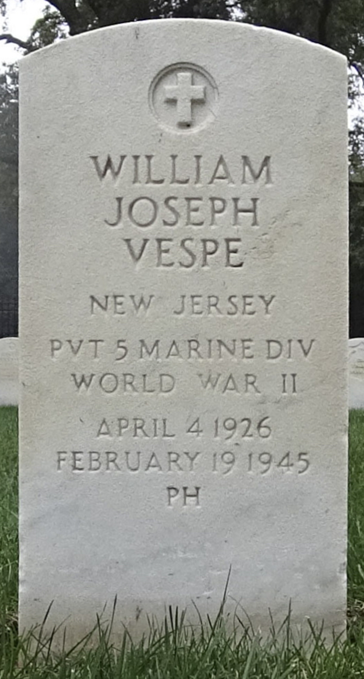Gravesite marker image for william joseph vespe