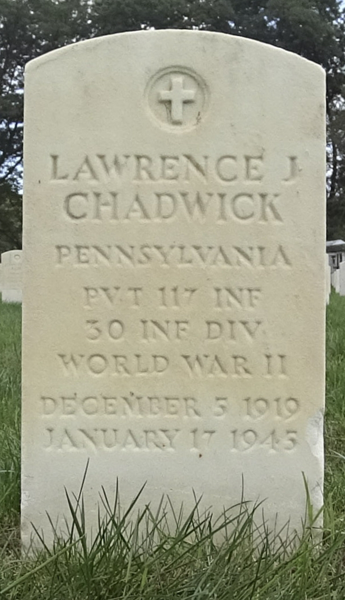 Gravesite marker image for lawrence j chadwick