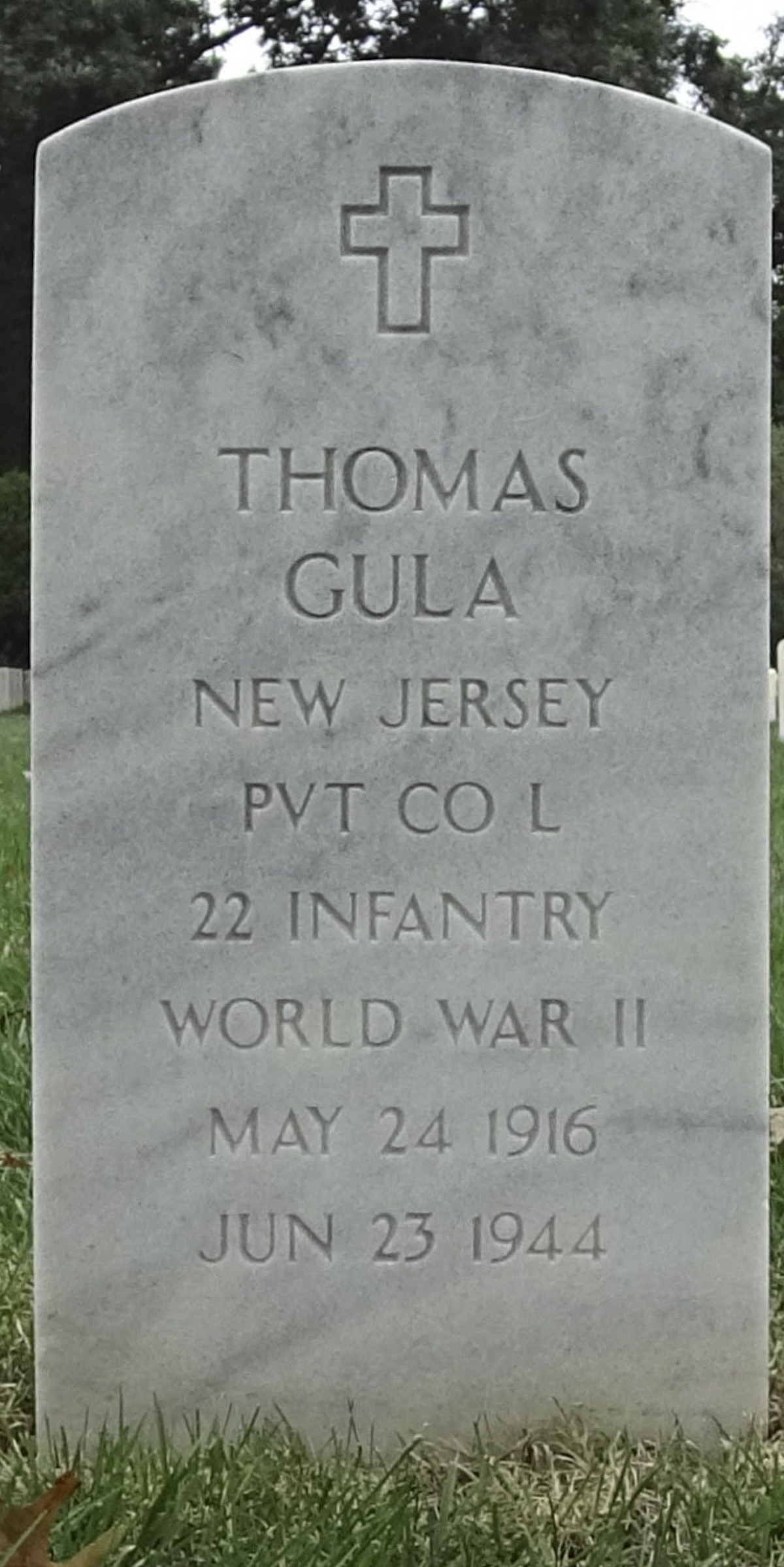 Gravesite marker image for thomas gula