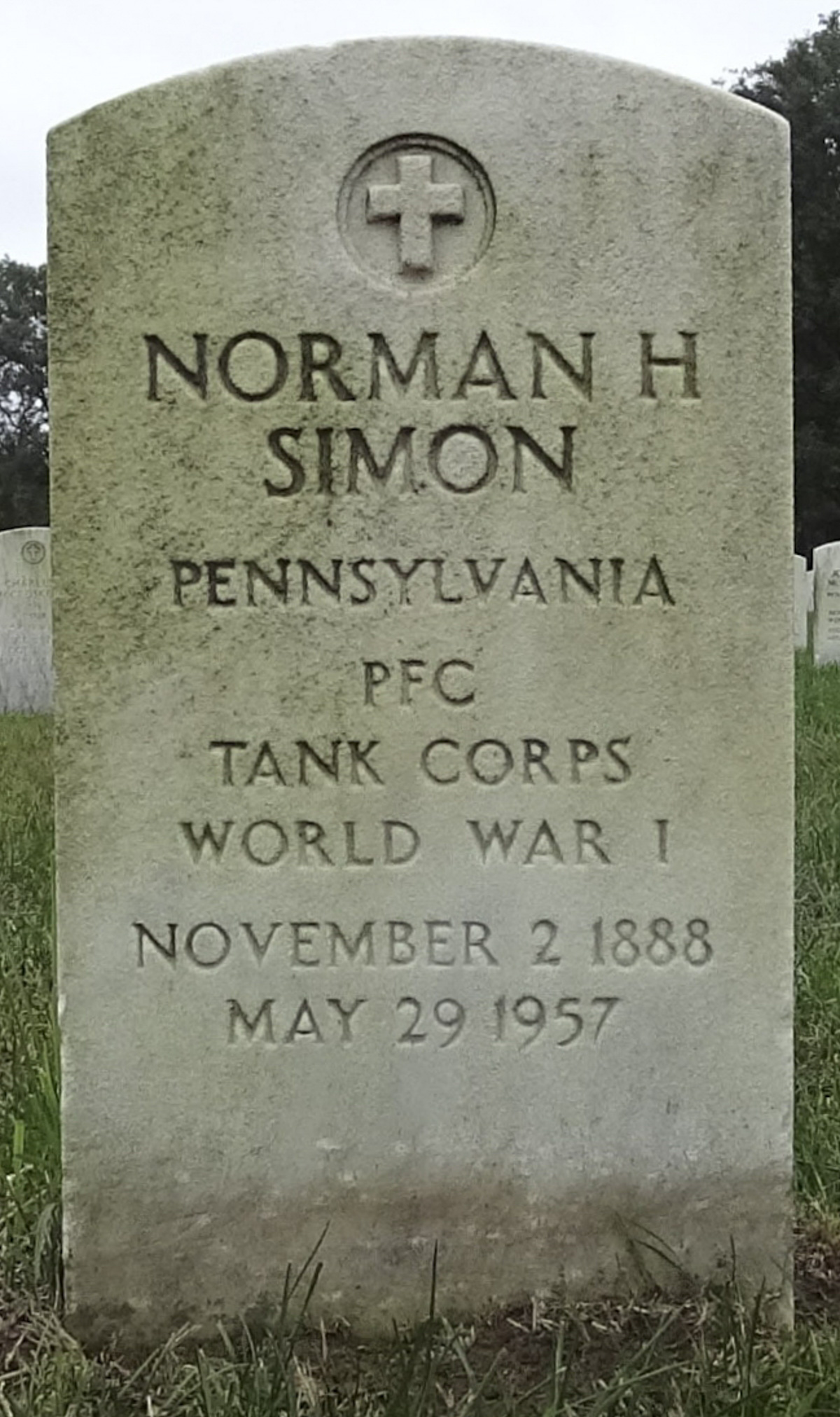 Gravesite marker image for norman h simon