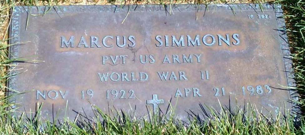 Gravesite marker image for marcus simmons