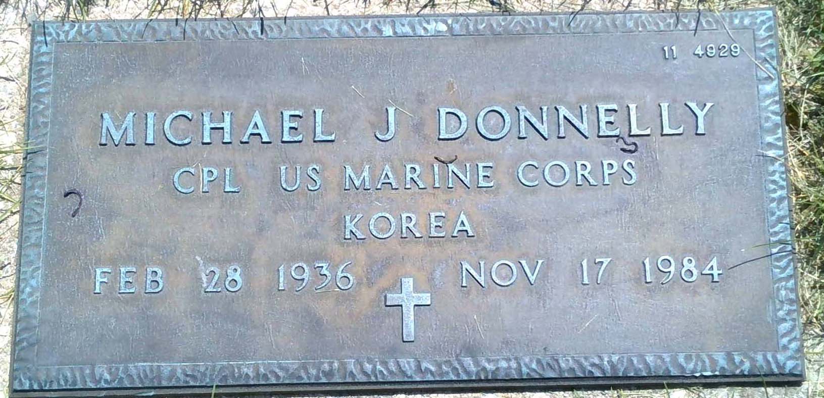 Gravesite marker image for michael j donnelly