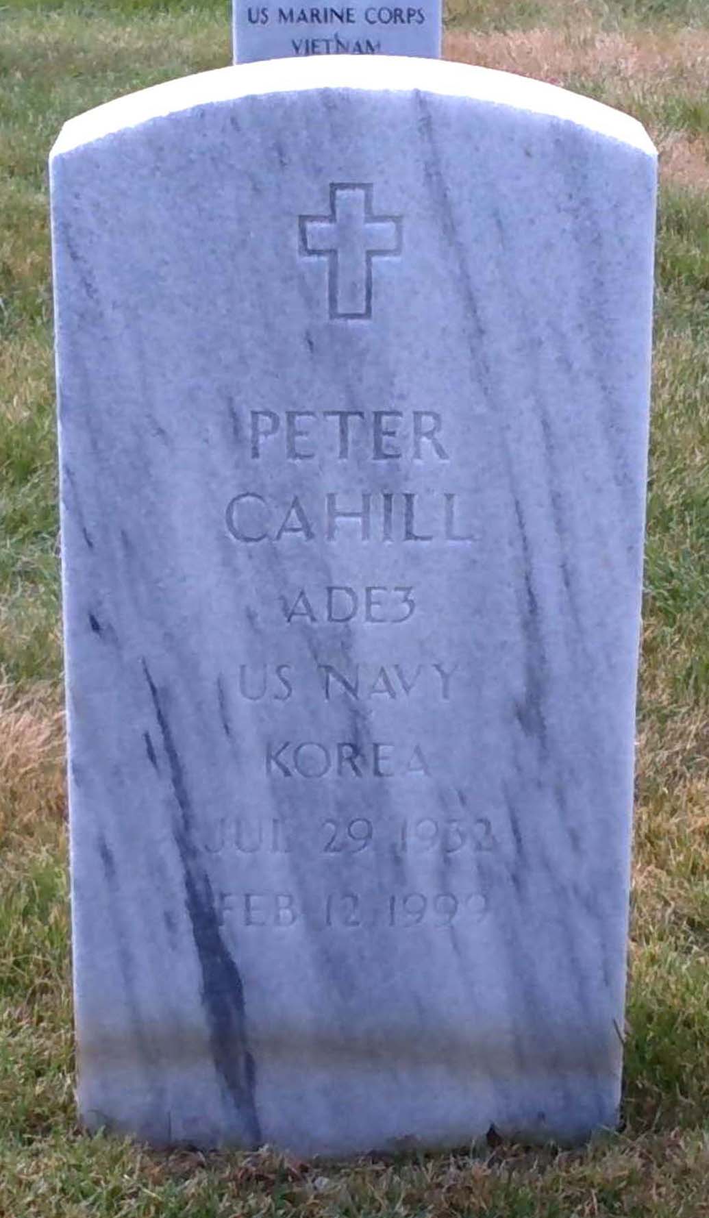 Gravesite marker image for peter cahill
