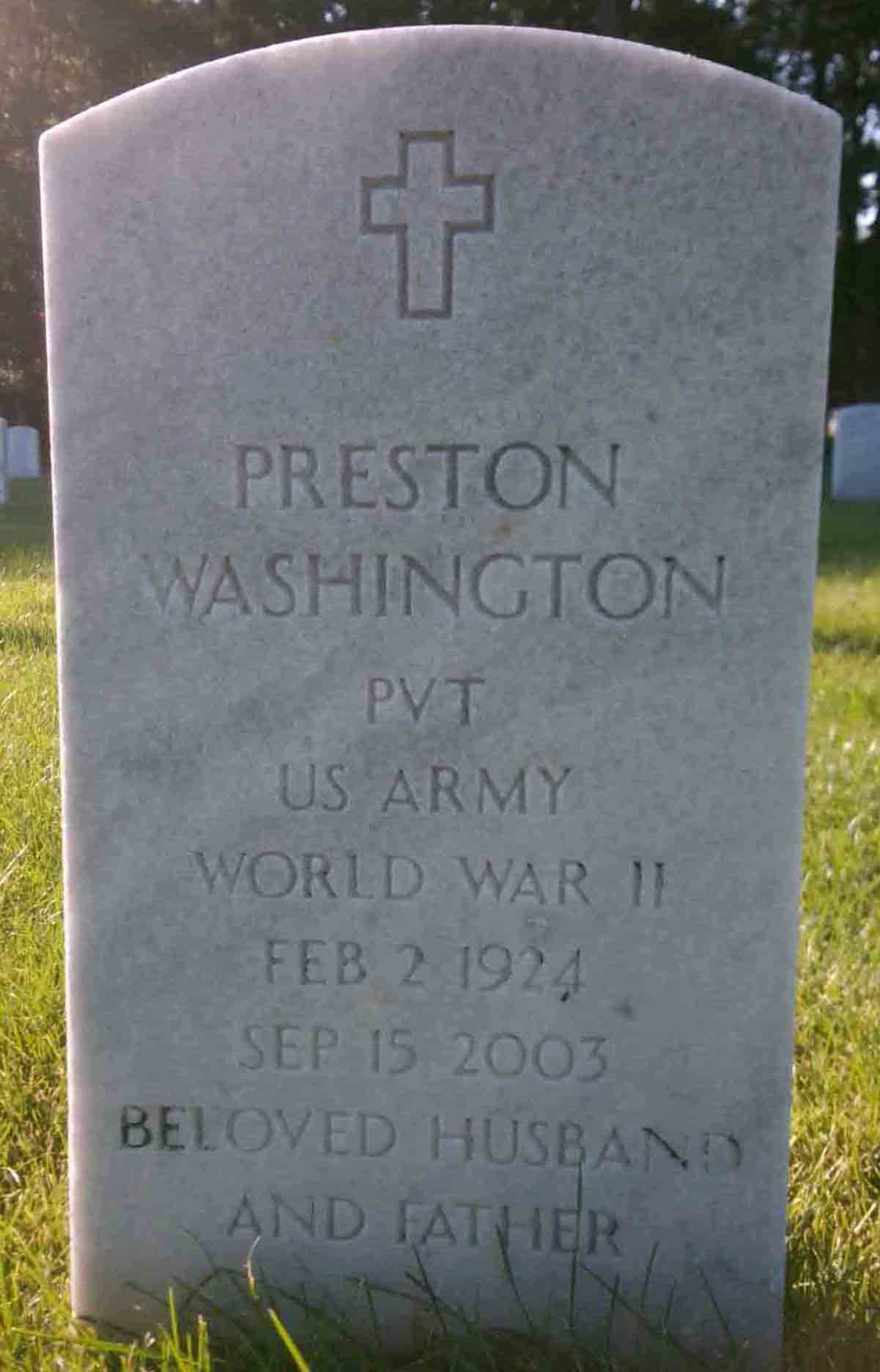 Gravesite marker image for preston washington