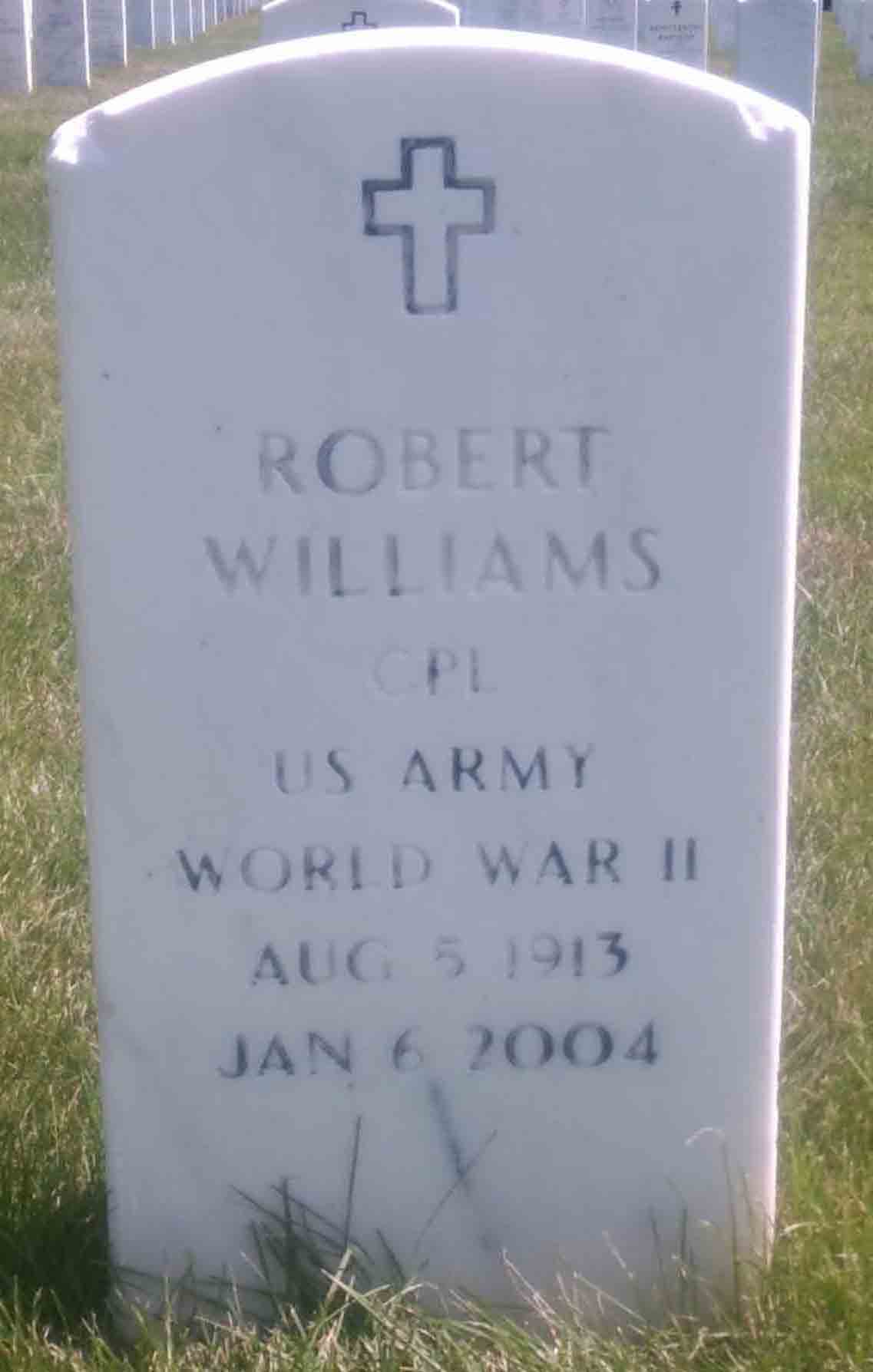 Gravesite marker image for robert williams