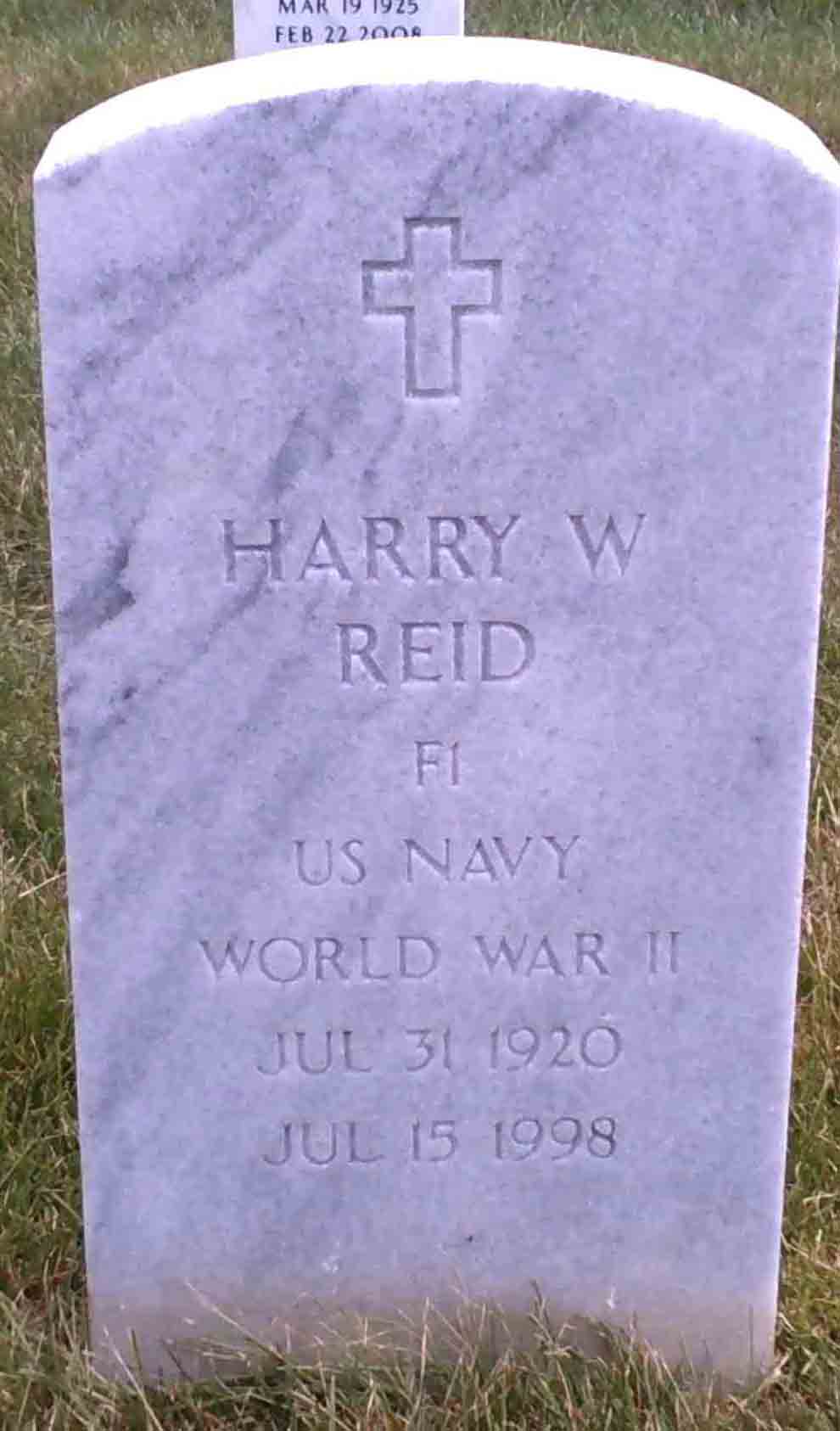 Gravesite marker image for harry w reid