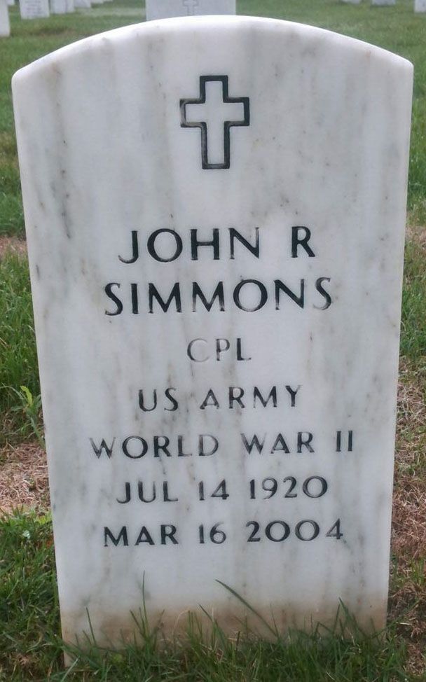 Gravesite marker image for john r simmons