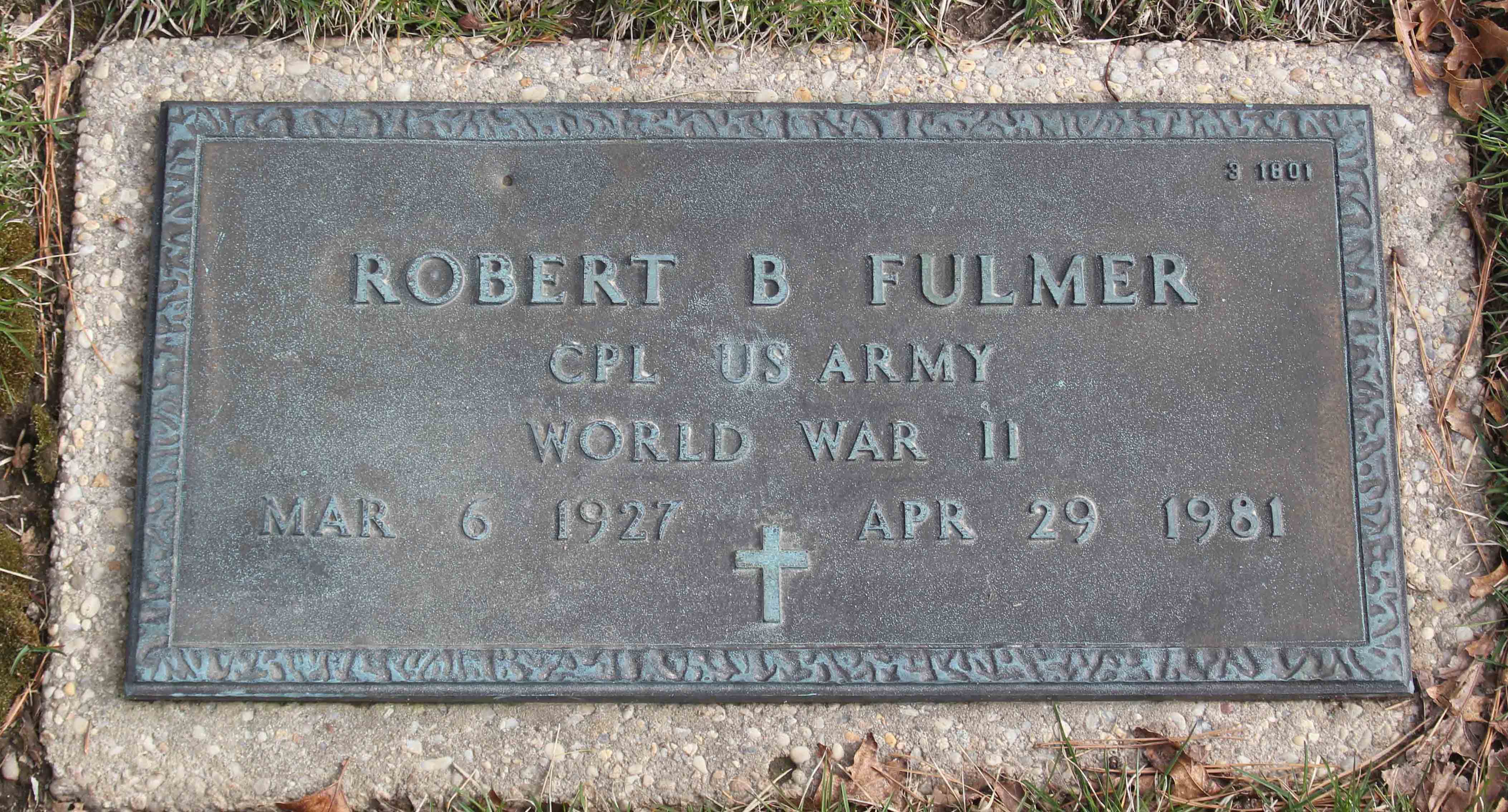Gravesite marker image for robert b fulmer