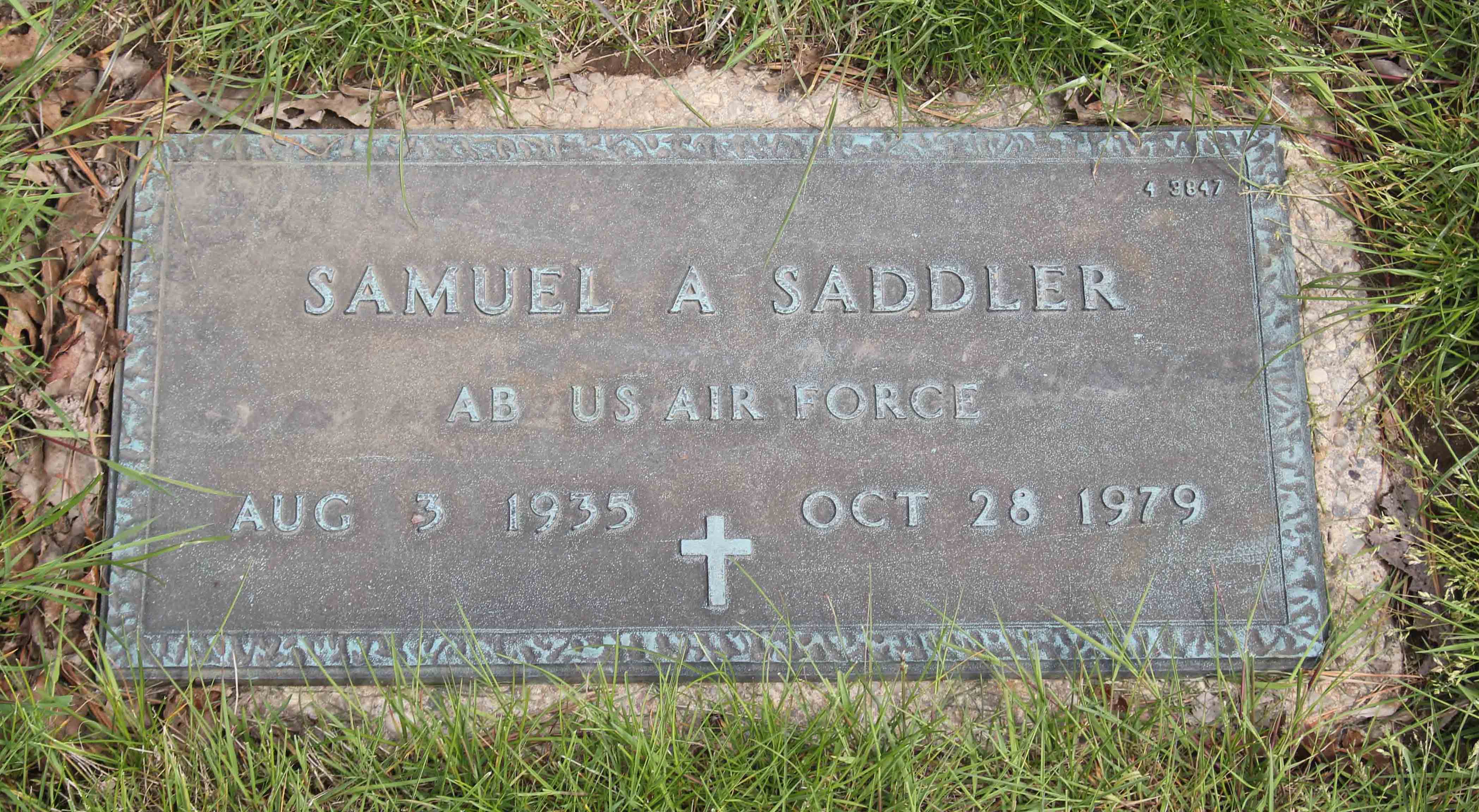Gravesite marker image for samuel a saddler