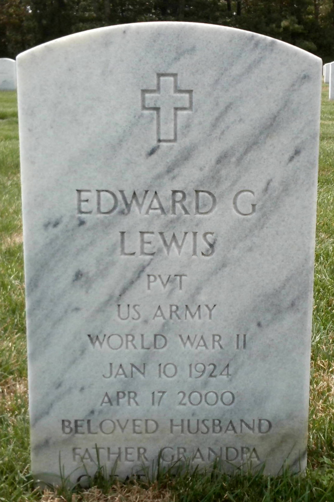 Gravesite marker image for edward g lewis