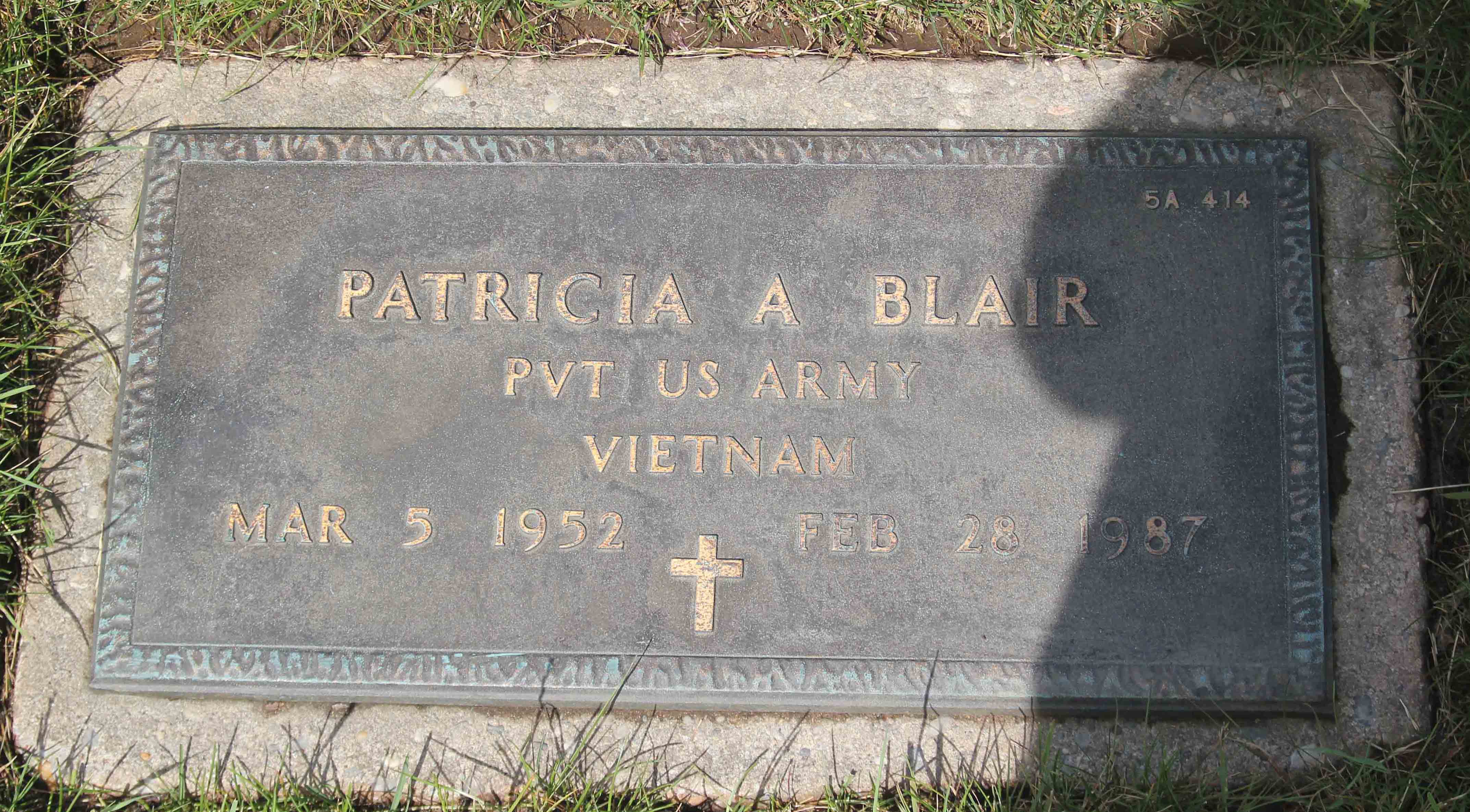 Gravesite marker image for patricia a blair