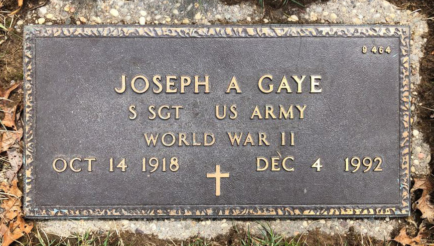 Gravesite marker image for joseph a gaye