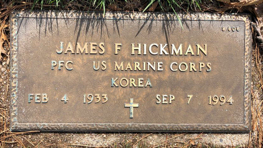 Gravesite marker image for james f hickman