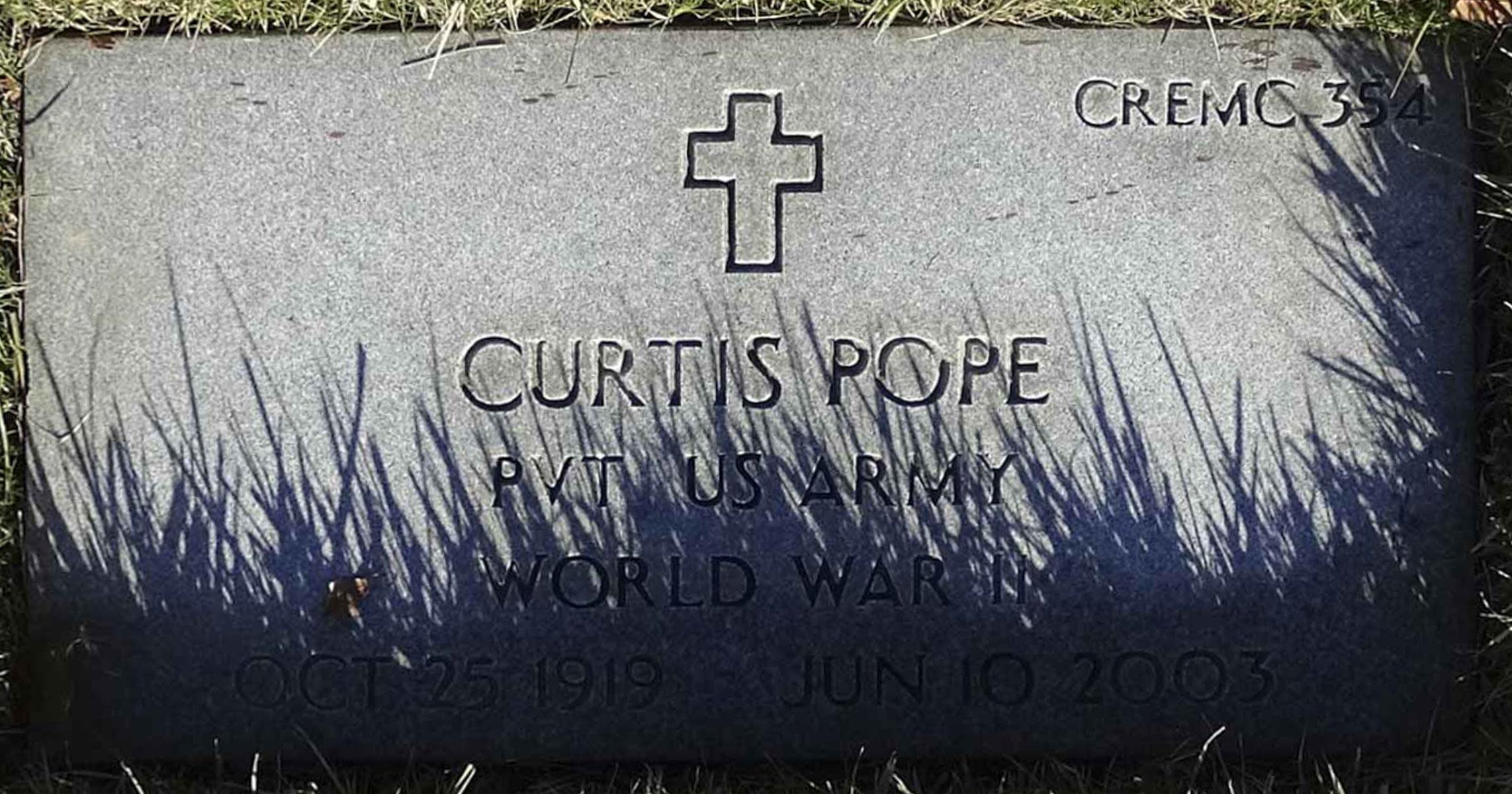 Gravesite marker image for curtis pope