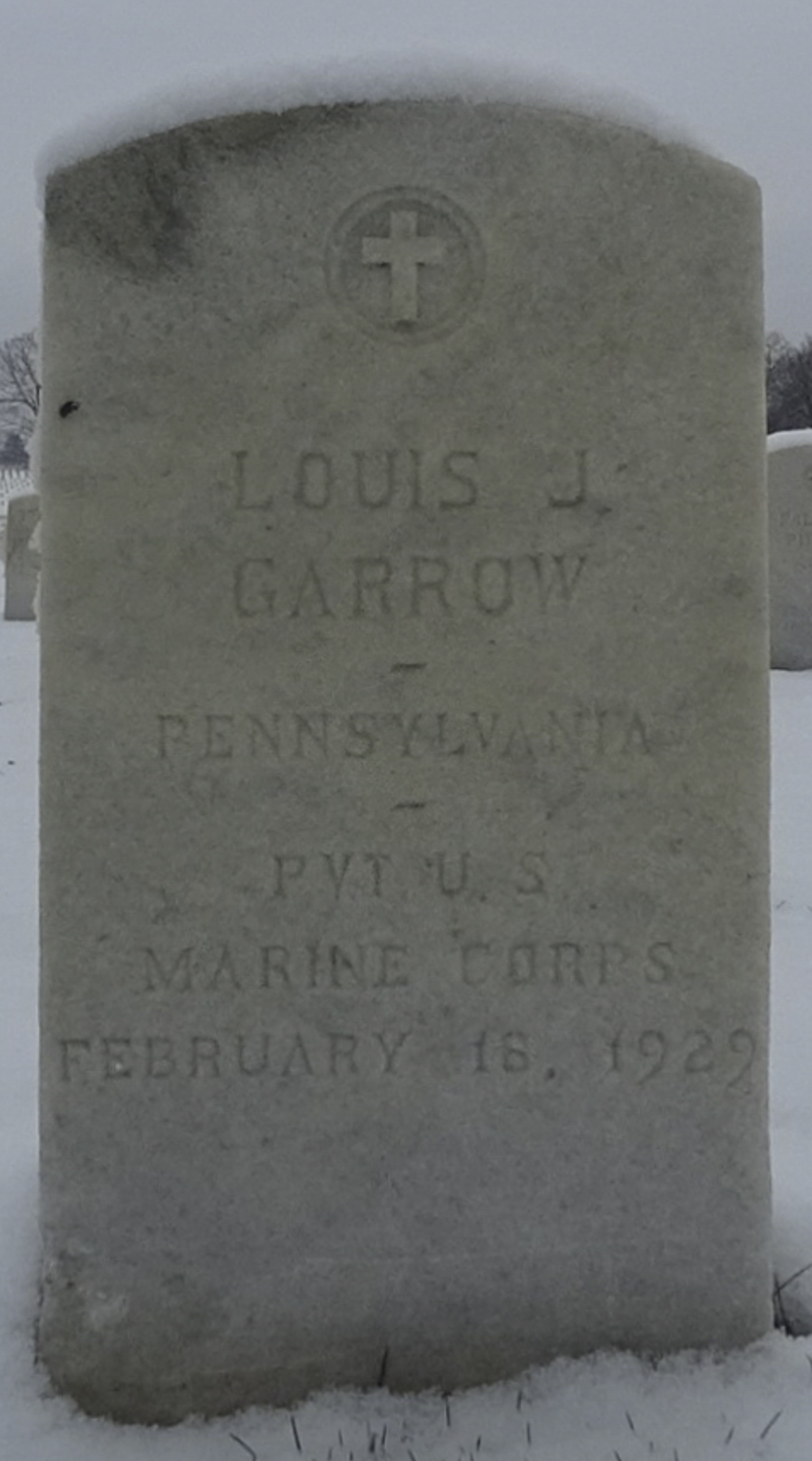 Gravesite marker image for louis j garrow