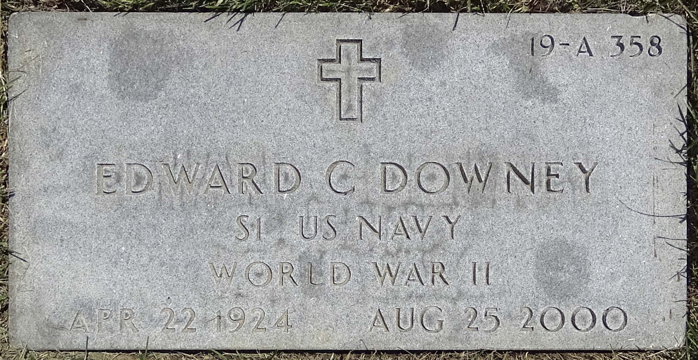 Gravesite marker image for edward c downey
