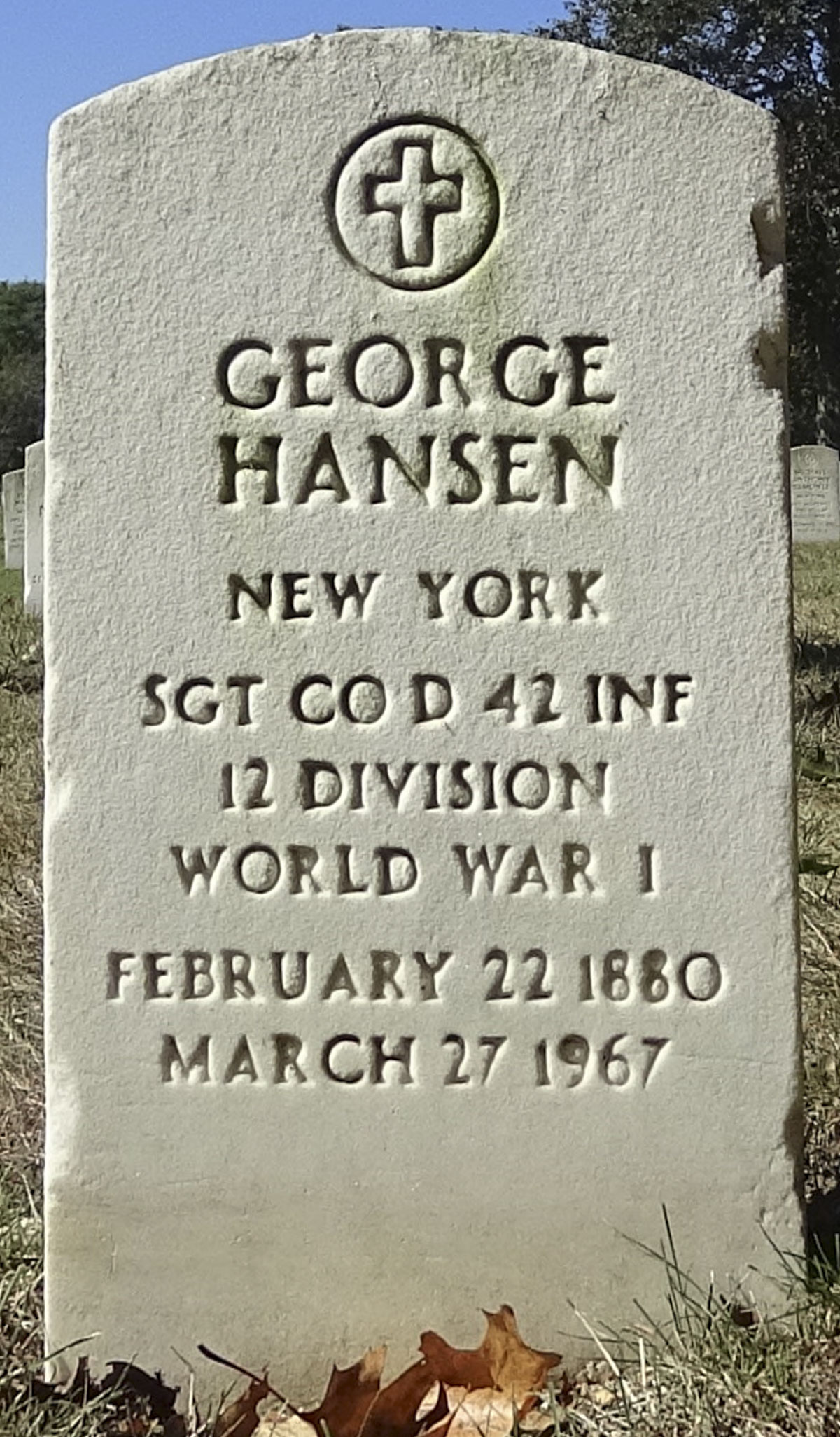 Gravesite marker image for george hansen