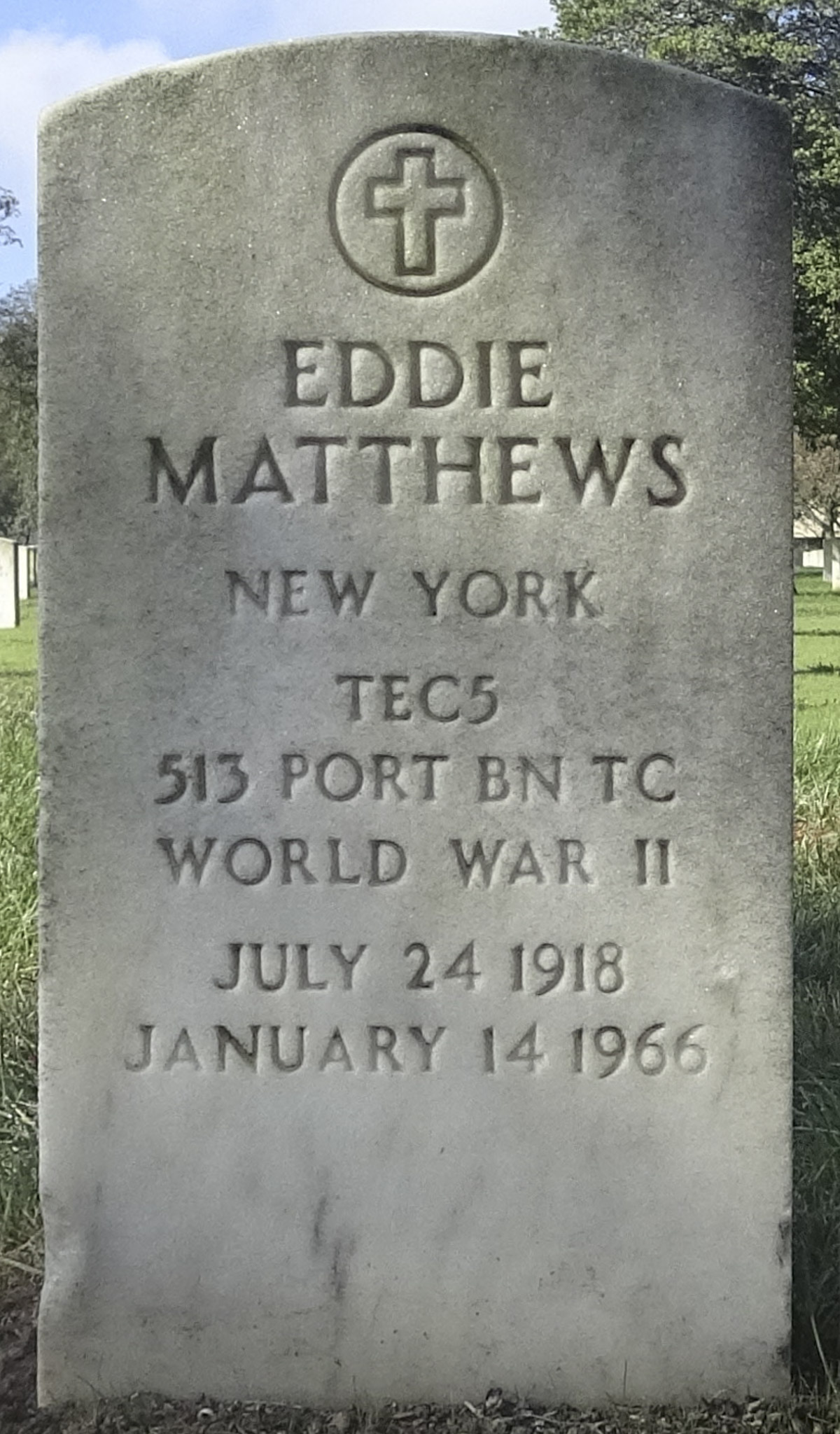 Gravesite marker image for eddie matthews