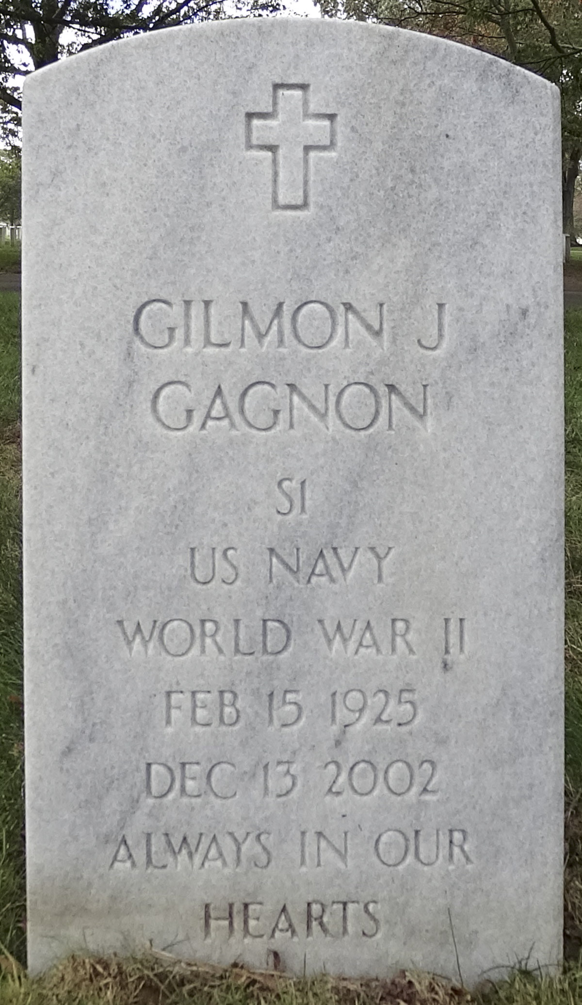 Gravesite marker image for gilmon j gagnon