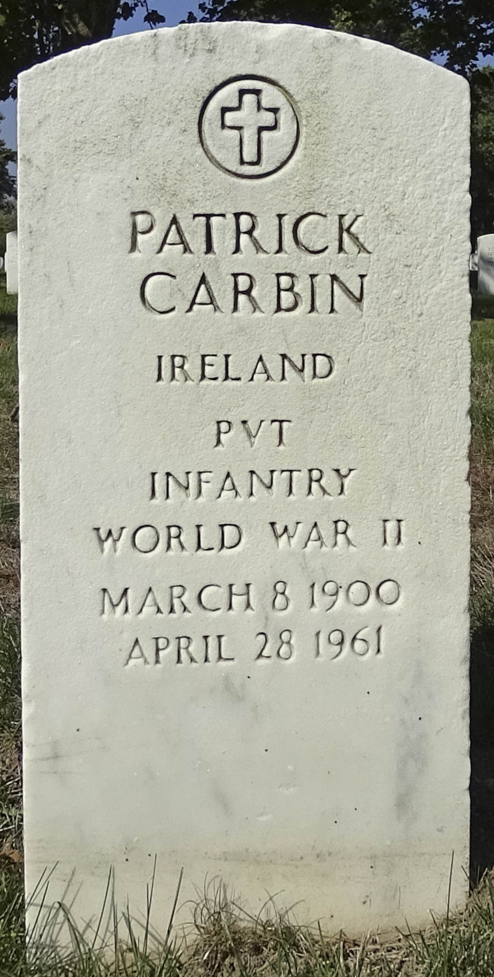 Gravesite marker image for patrick carbin