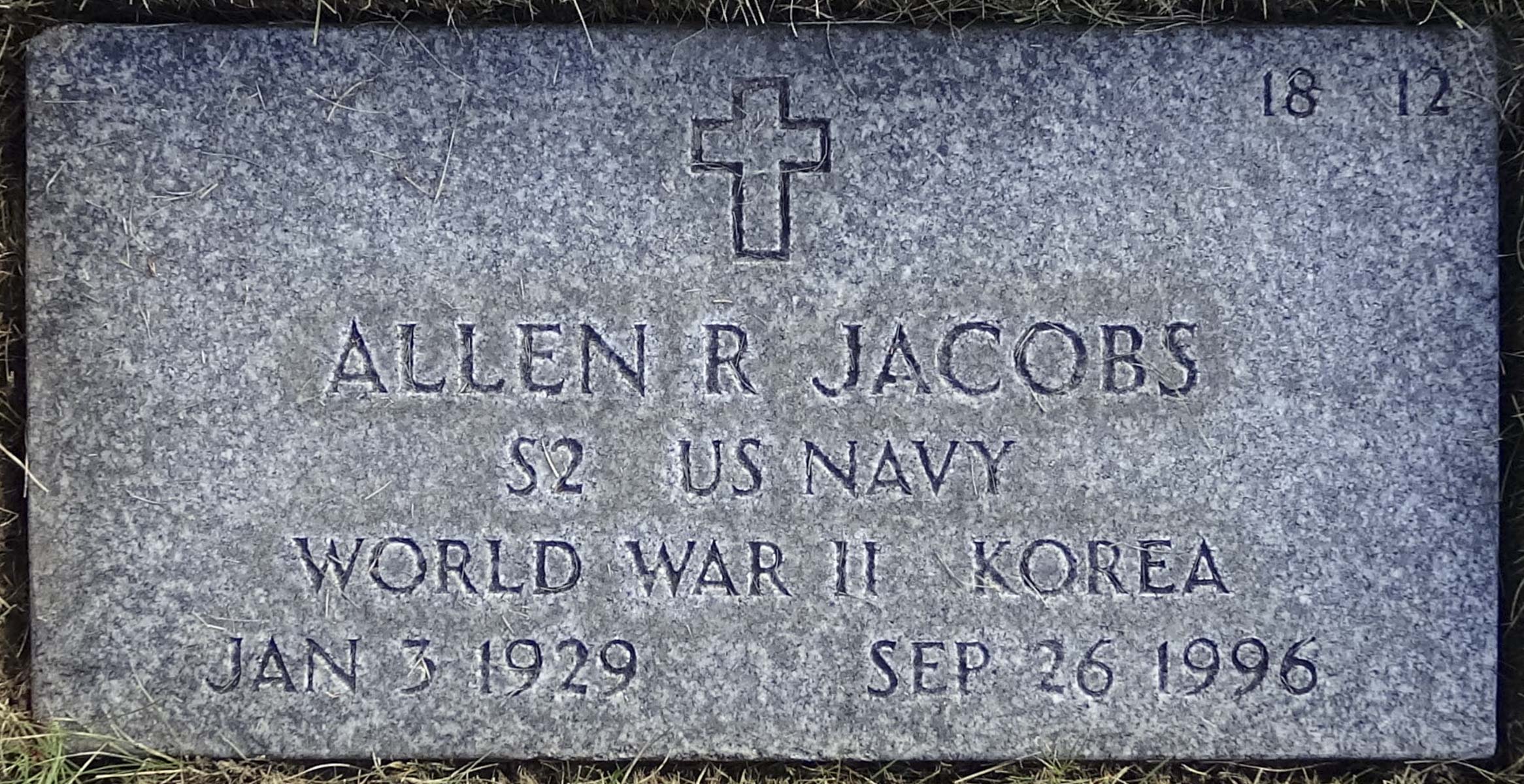 Gravesite marker image for allen r jacobs