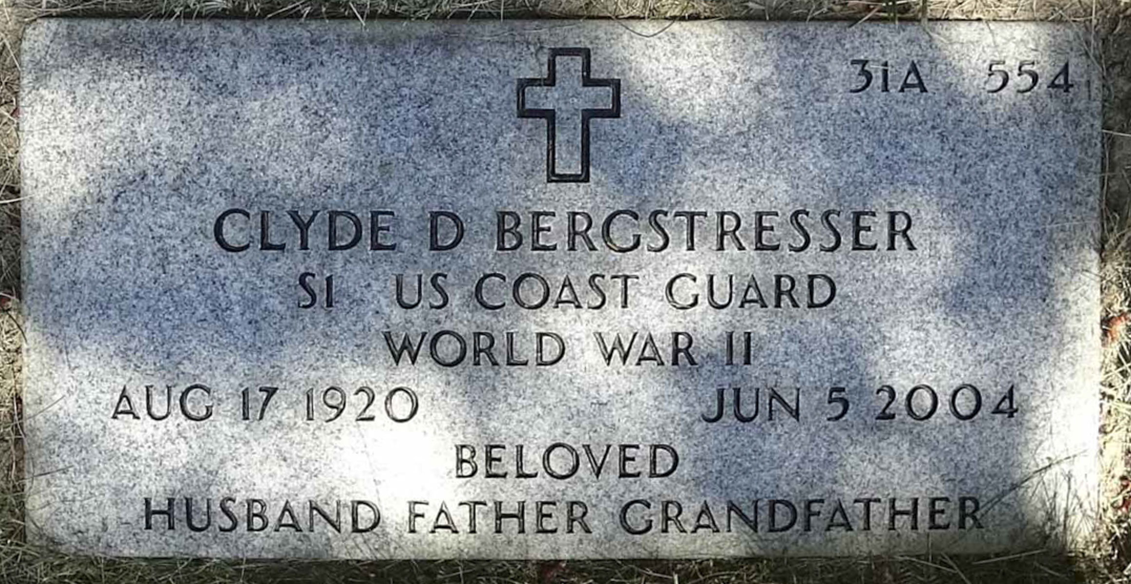 Gravesite marker image for clyde d bergstresser