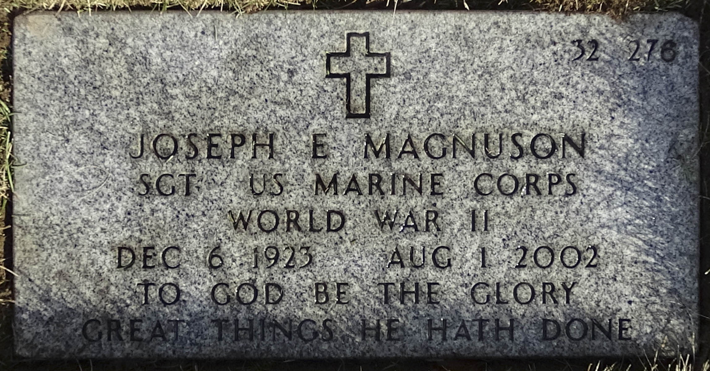 Gravesite marker image for joseph e magnuson
