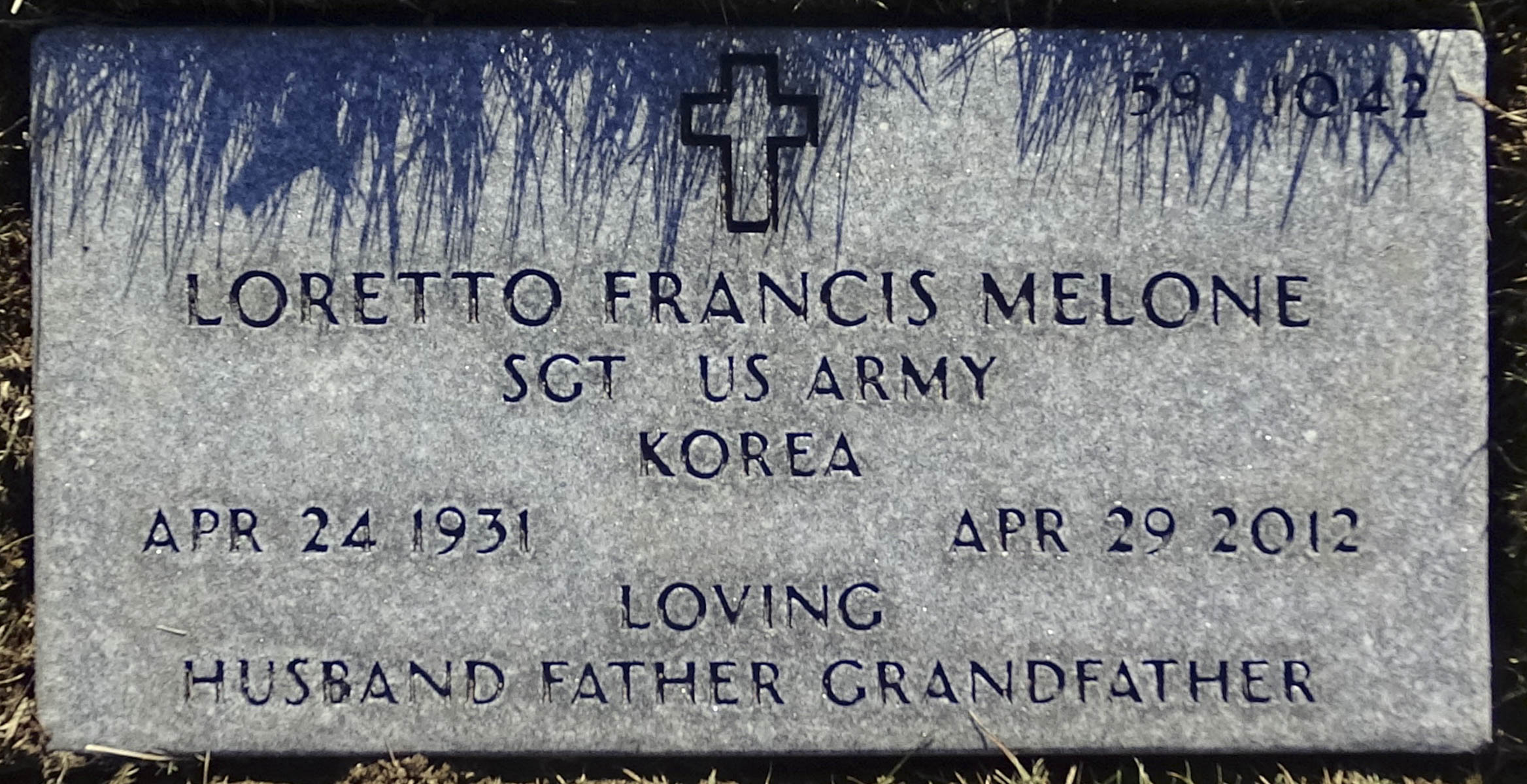 Gravesite marker image for loretto francis melone