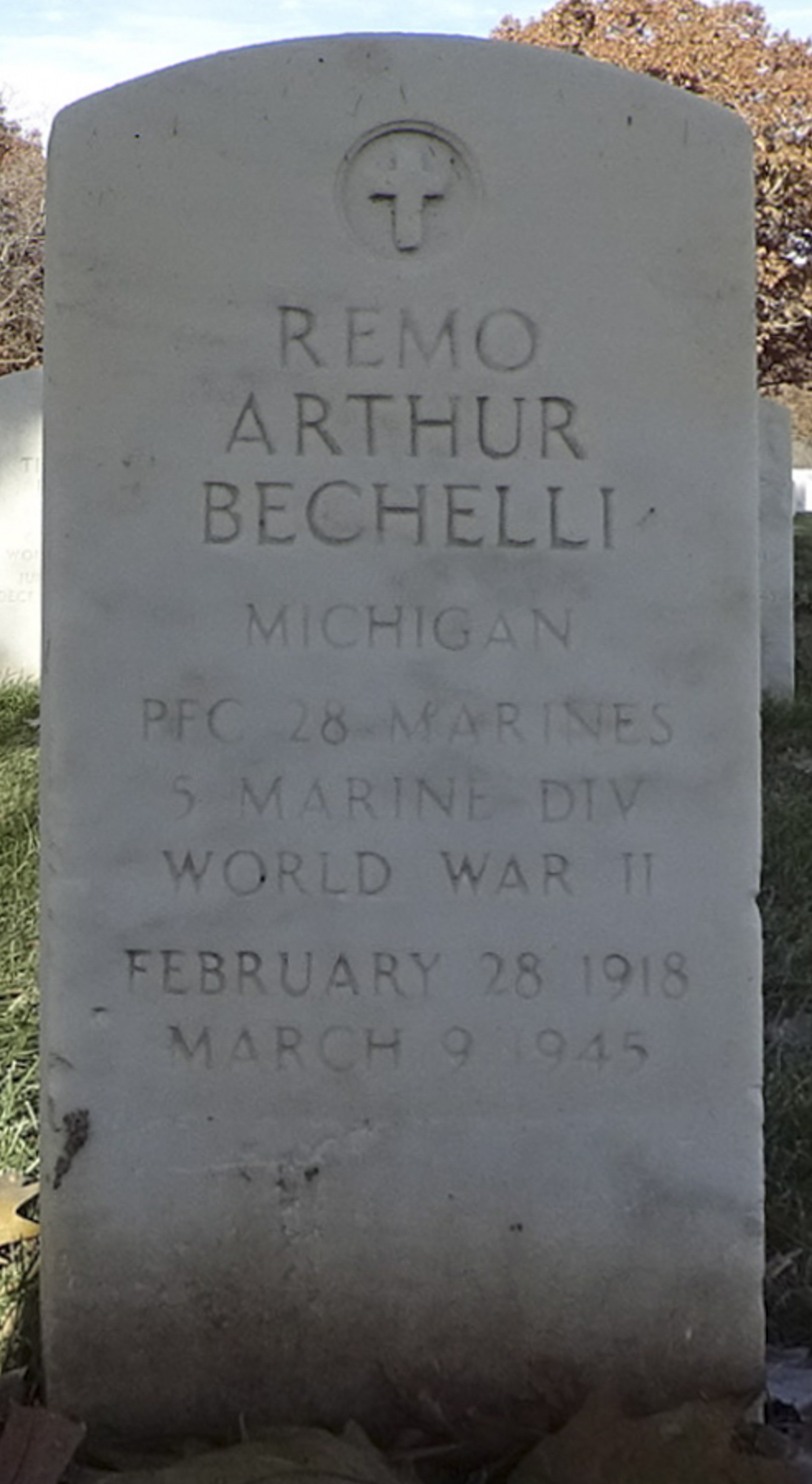 Gravesite marker image for remo arthur bechelli
