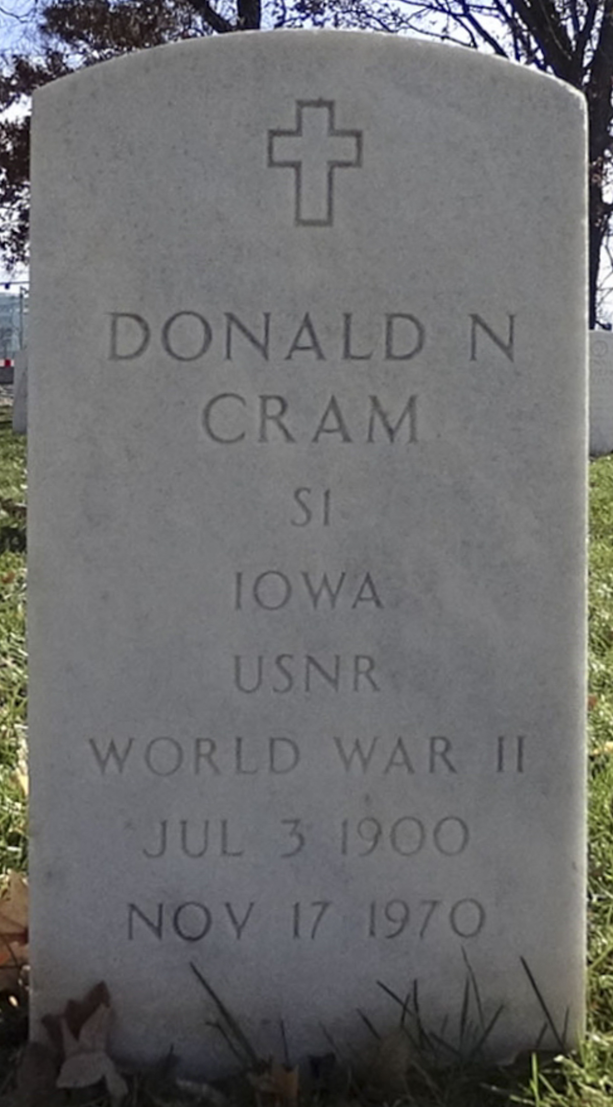 Gravesite marker image for donald n cram