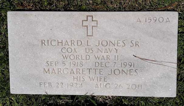 Gravesite marker image for richard lewis jones sr