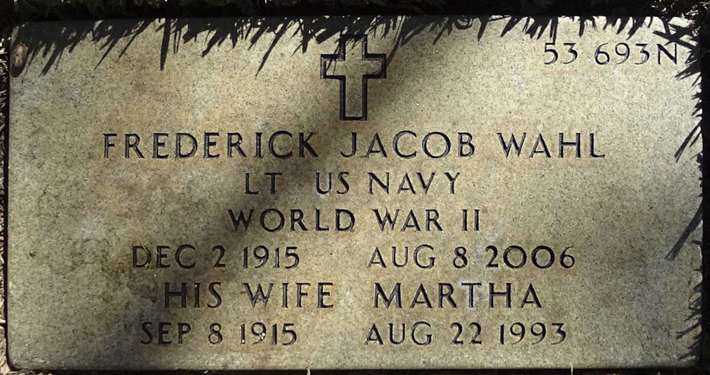 Gravesite marker image for frederick jacob wahl