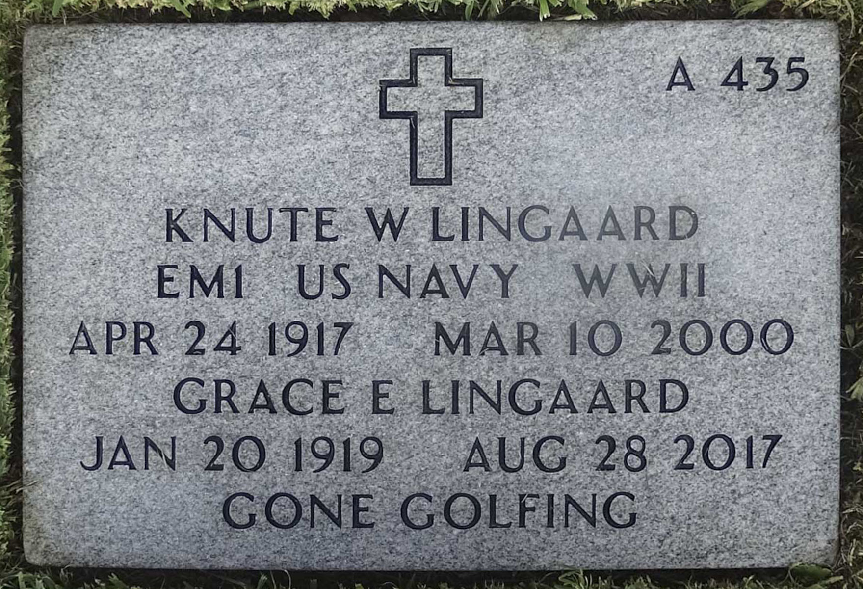 Gravesite marker image for knute w lingaard