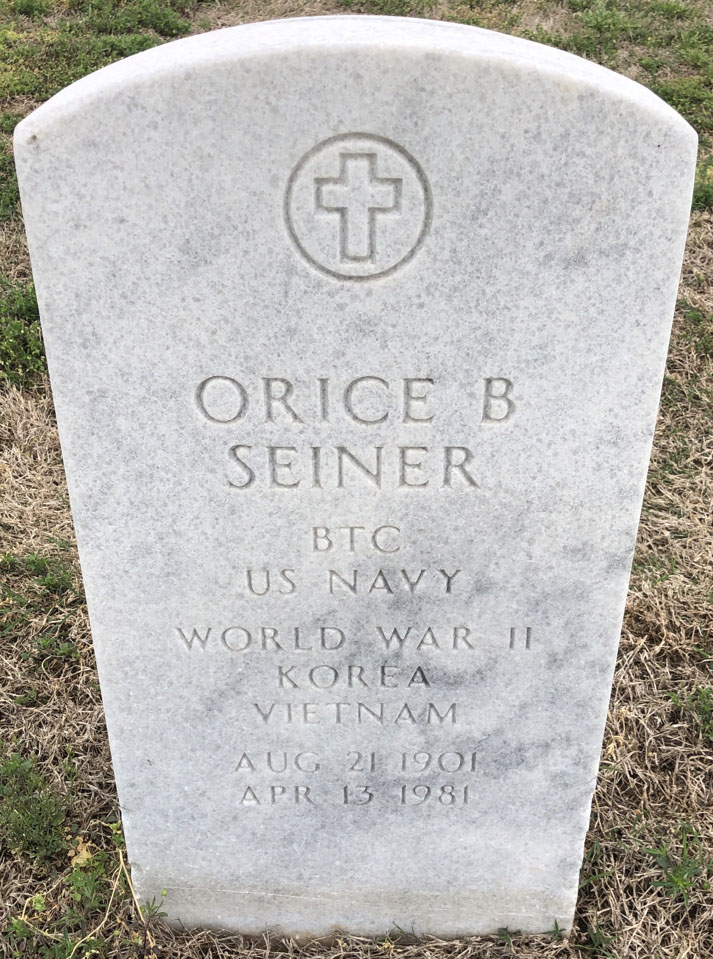 Gravesite marker image for orice b seiner