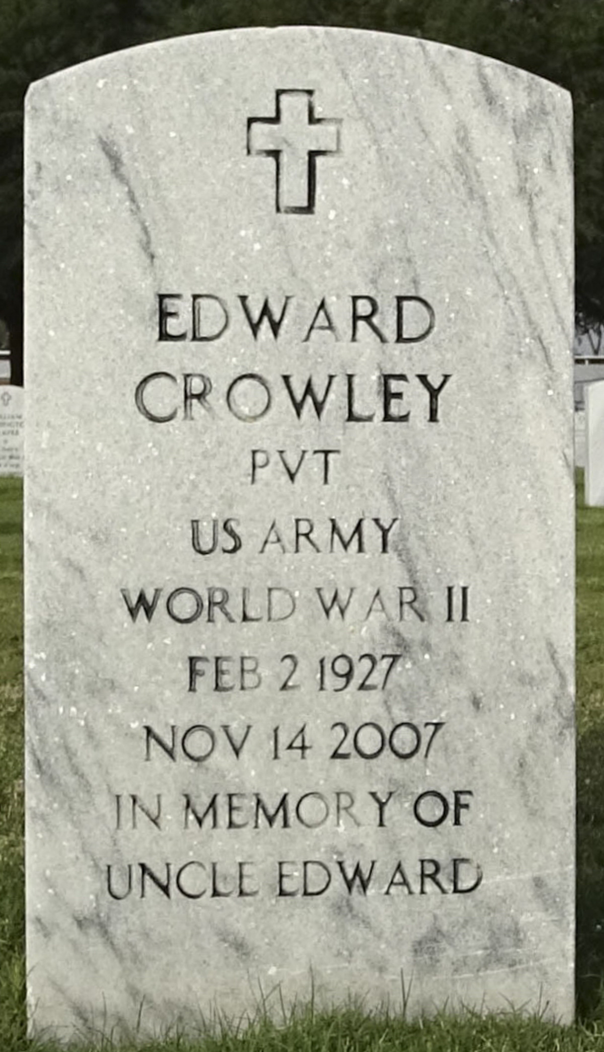 Gravesite marker image for edward crowley