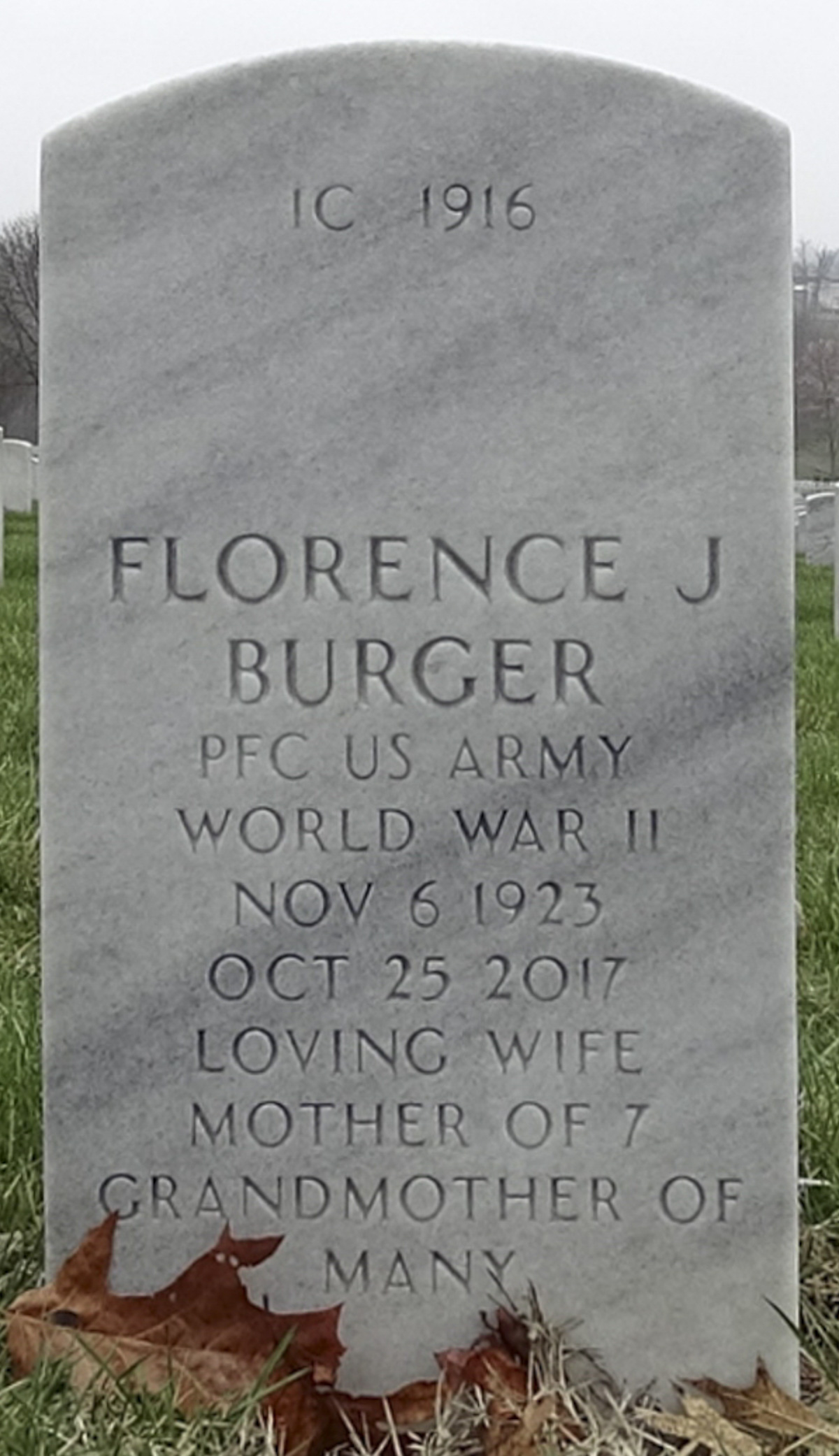 Gravesite marker image for elmer j burger
