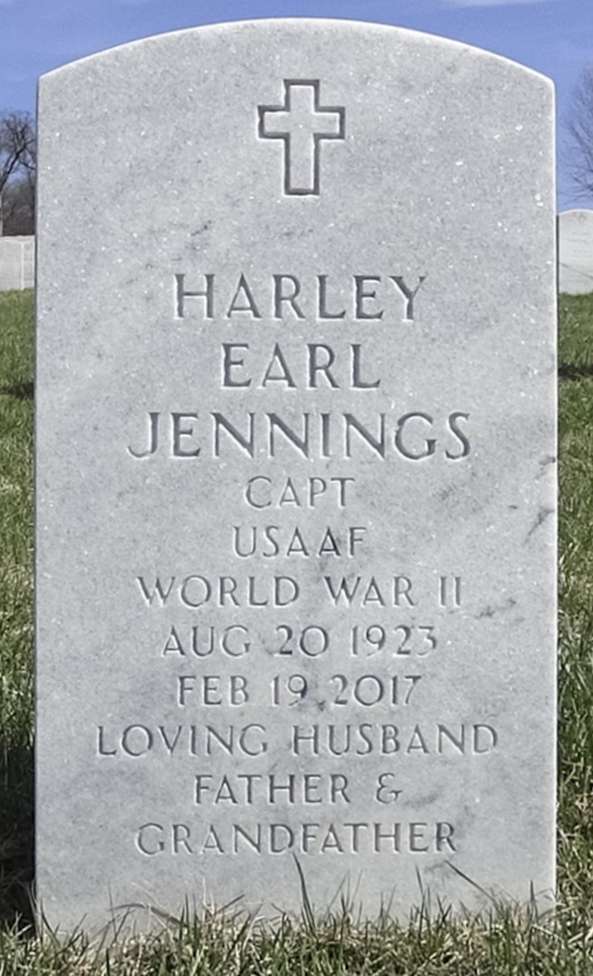 Gravesite marker image for harley earl jennings