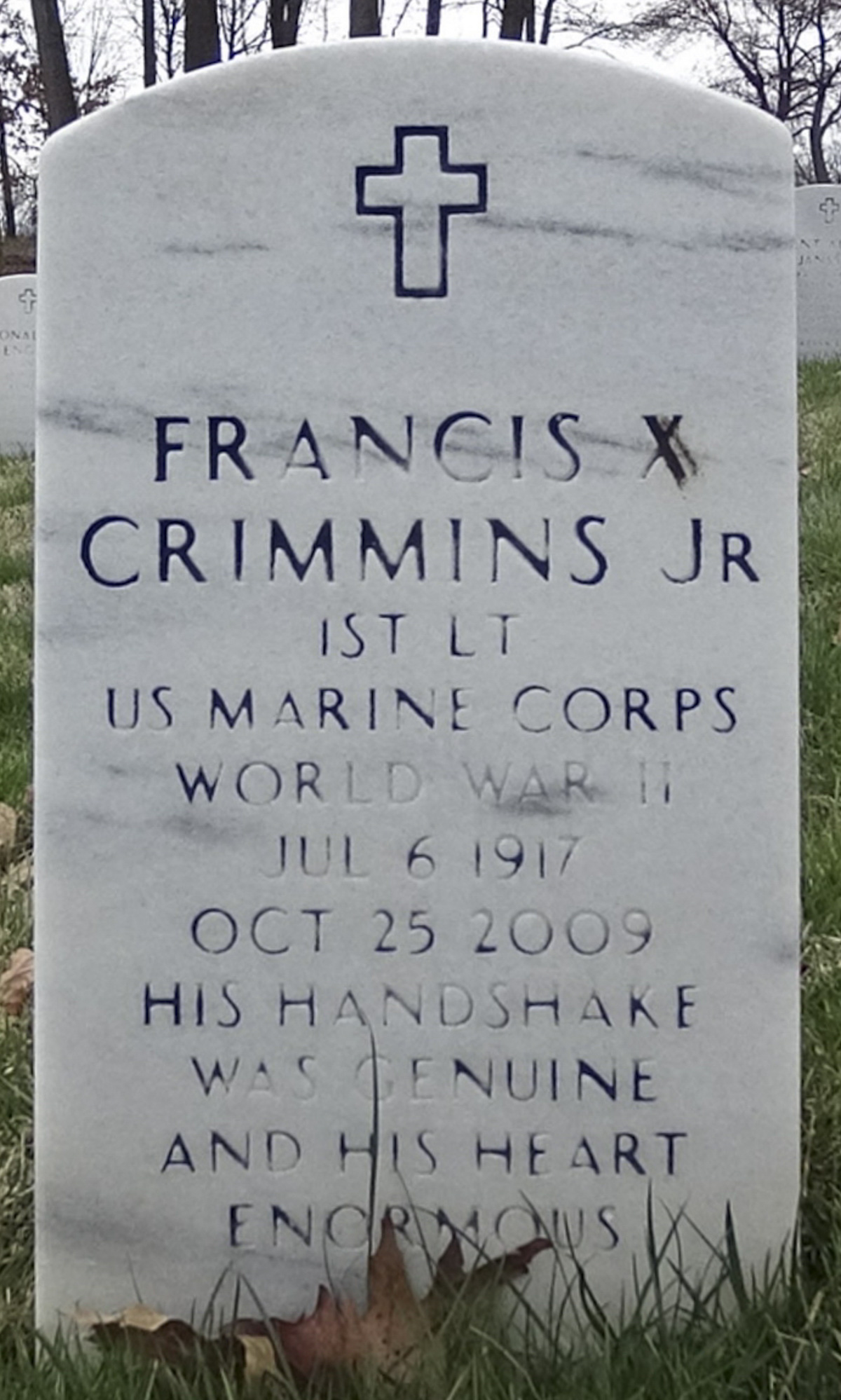 Gravesite marker image for francis x crimmins jr