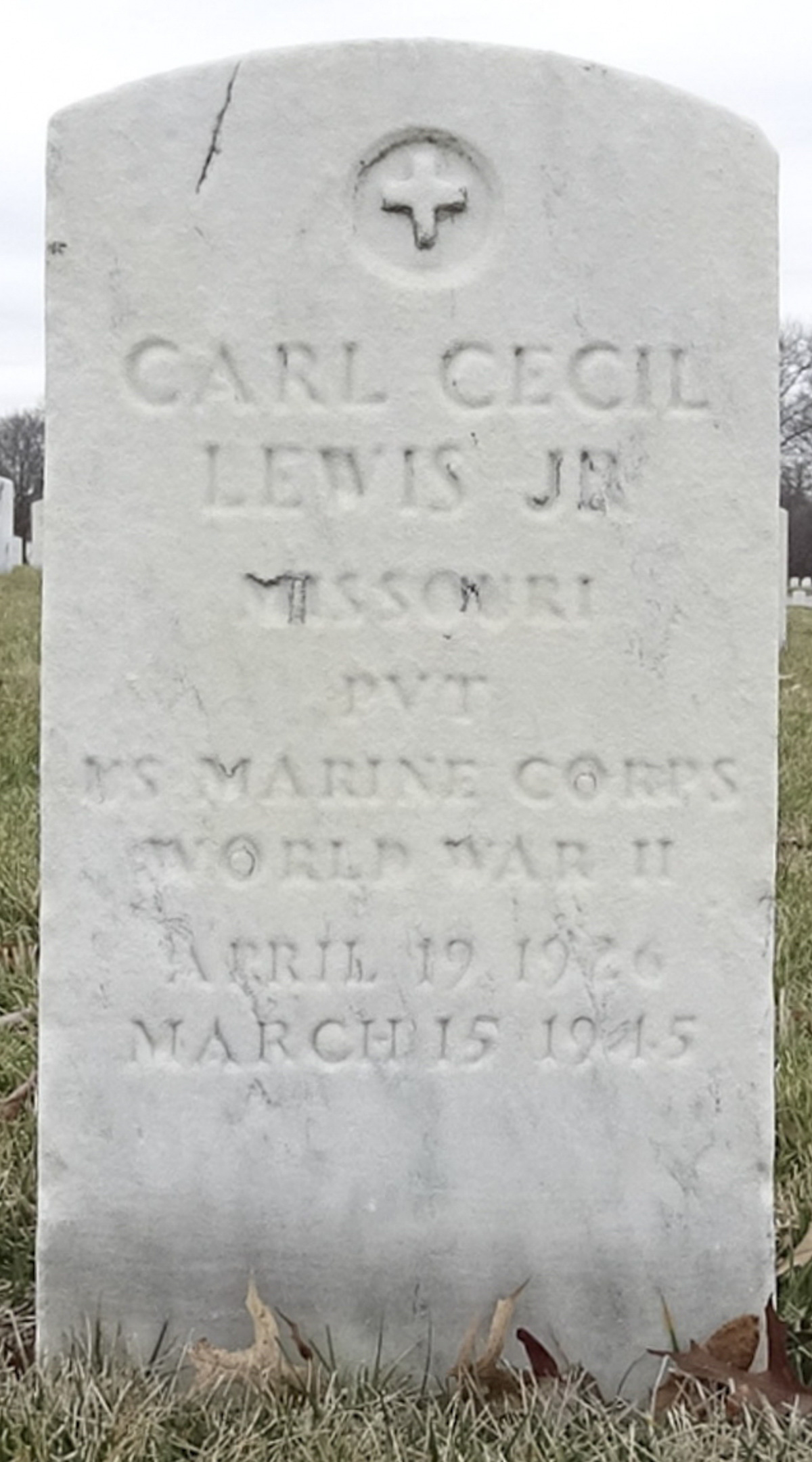 Gravesite marker image for carl cecil lewis jr