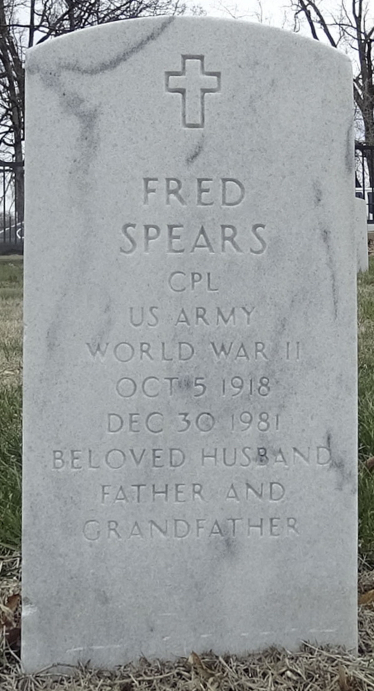 Gravesite marker image for fred spears
