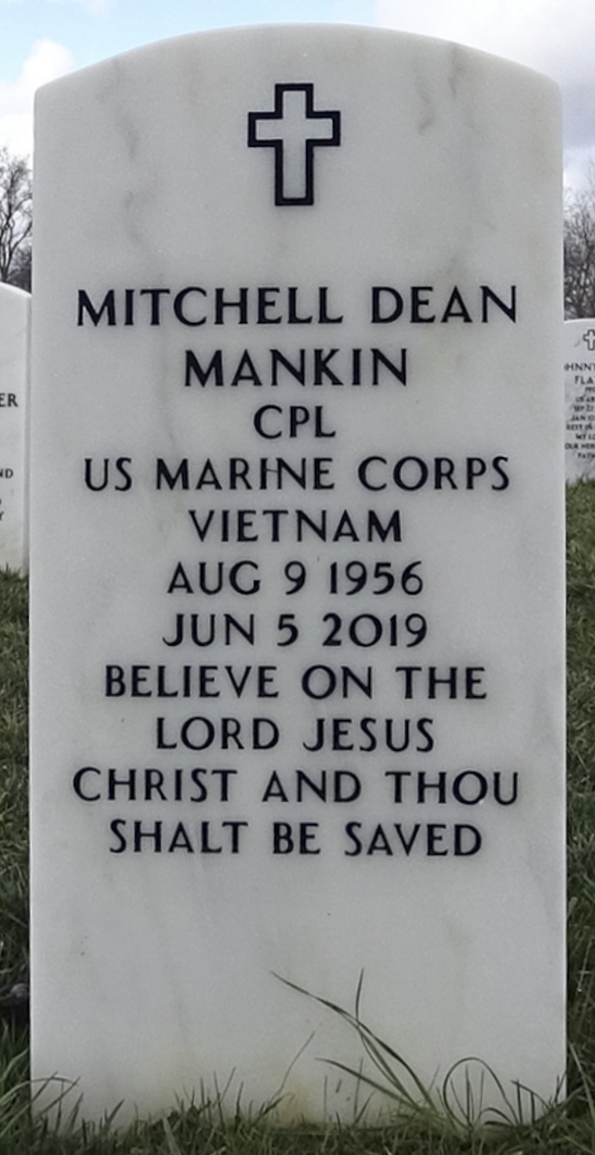 Gravesite marker image for mitchell dean mankin