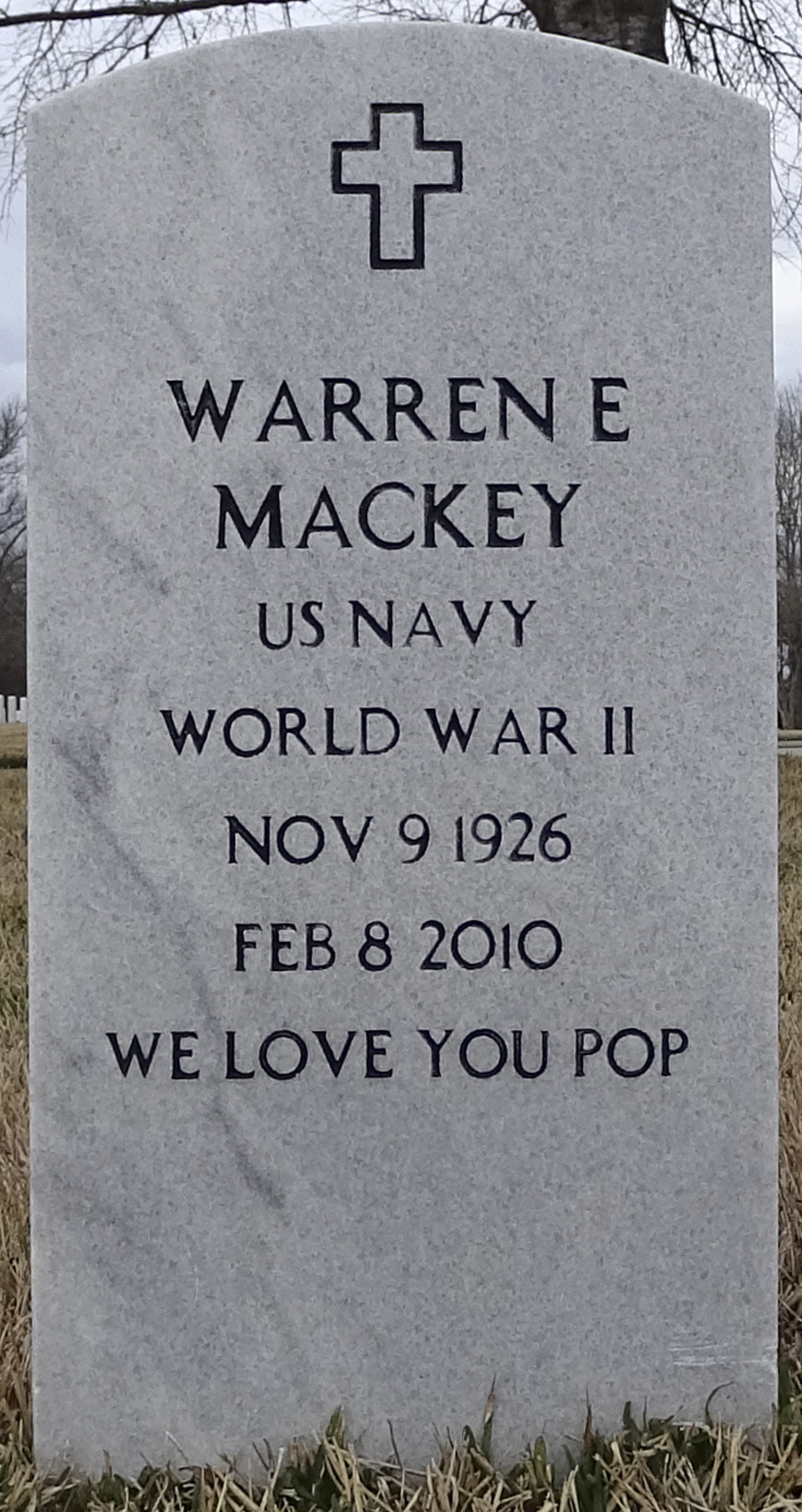 Gravesite marker image for warren e mackey
