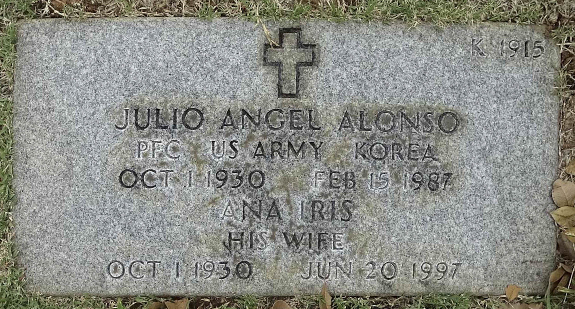 Gravesite marker image for julio angel alonso