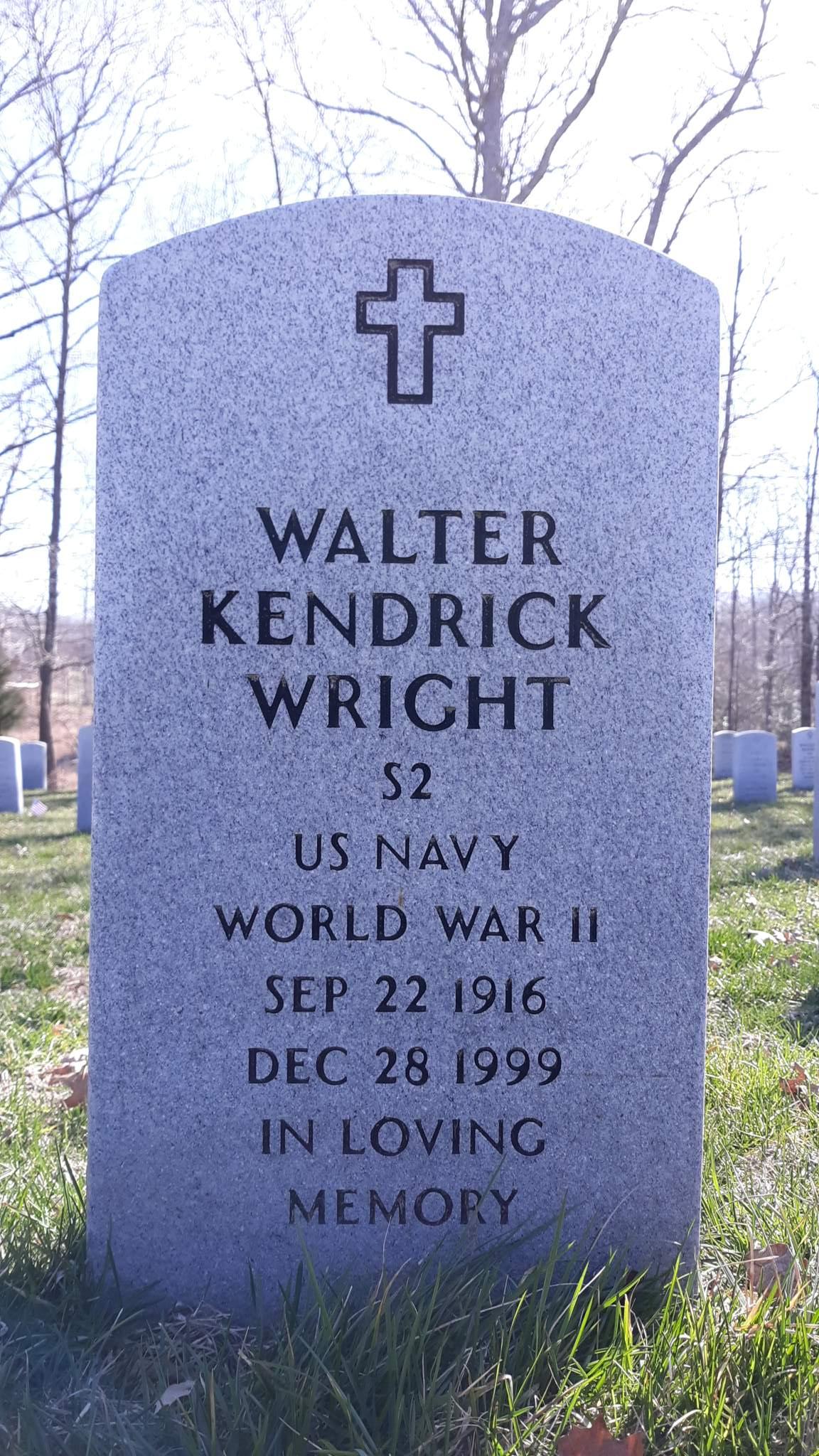 Gravesite marker image for walter kendrick wright
