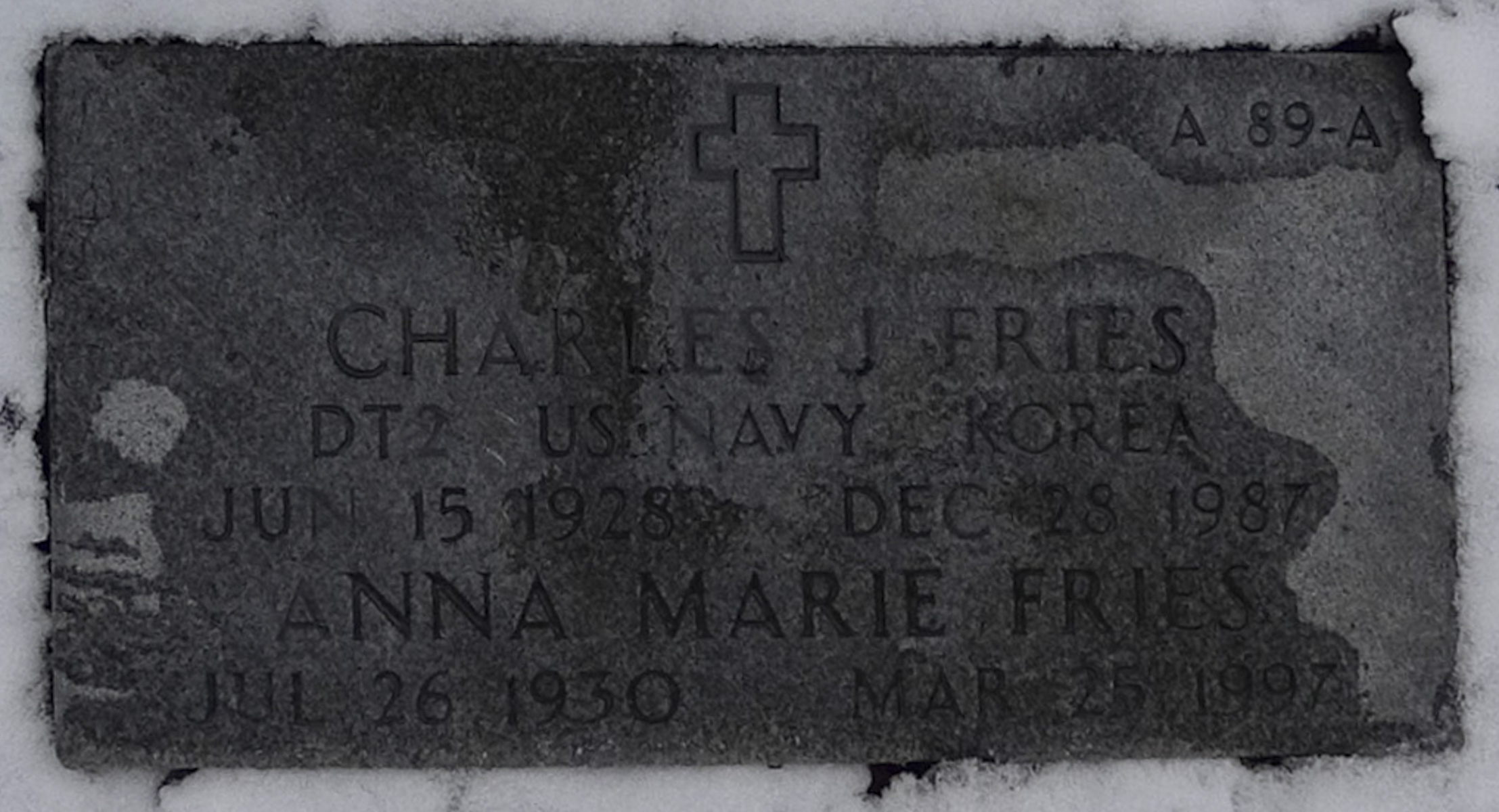 Gravesite marker image for charles j fries