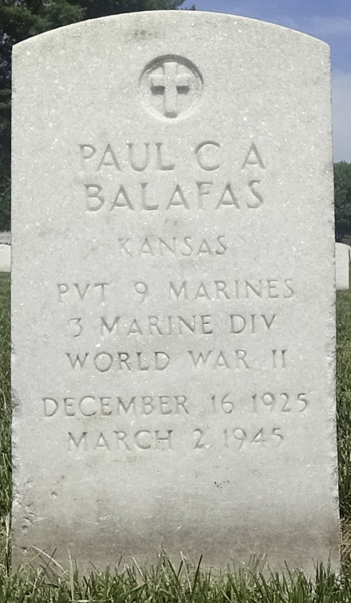 Gravesite marker image for paul c a balafas