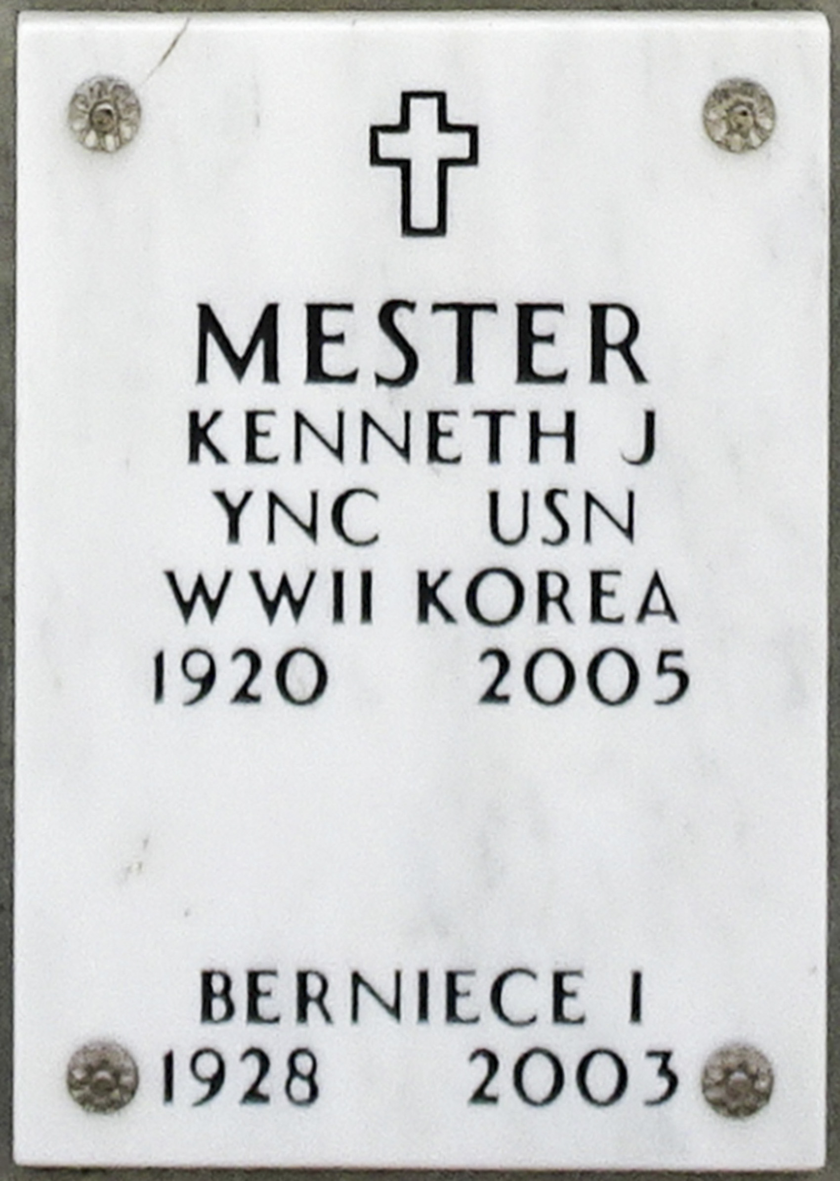 Gravesite marker image for kenneth joseph mester