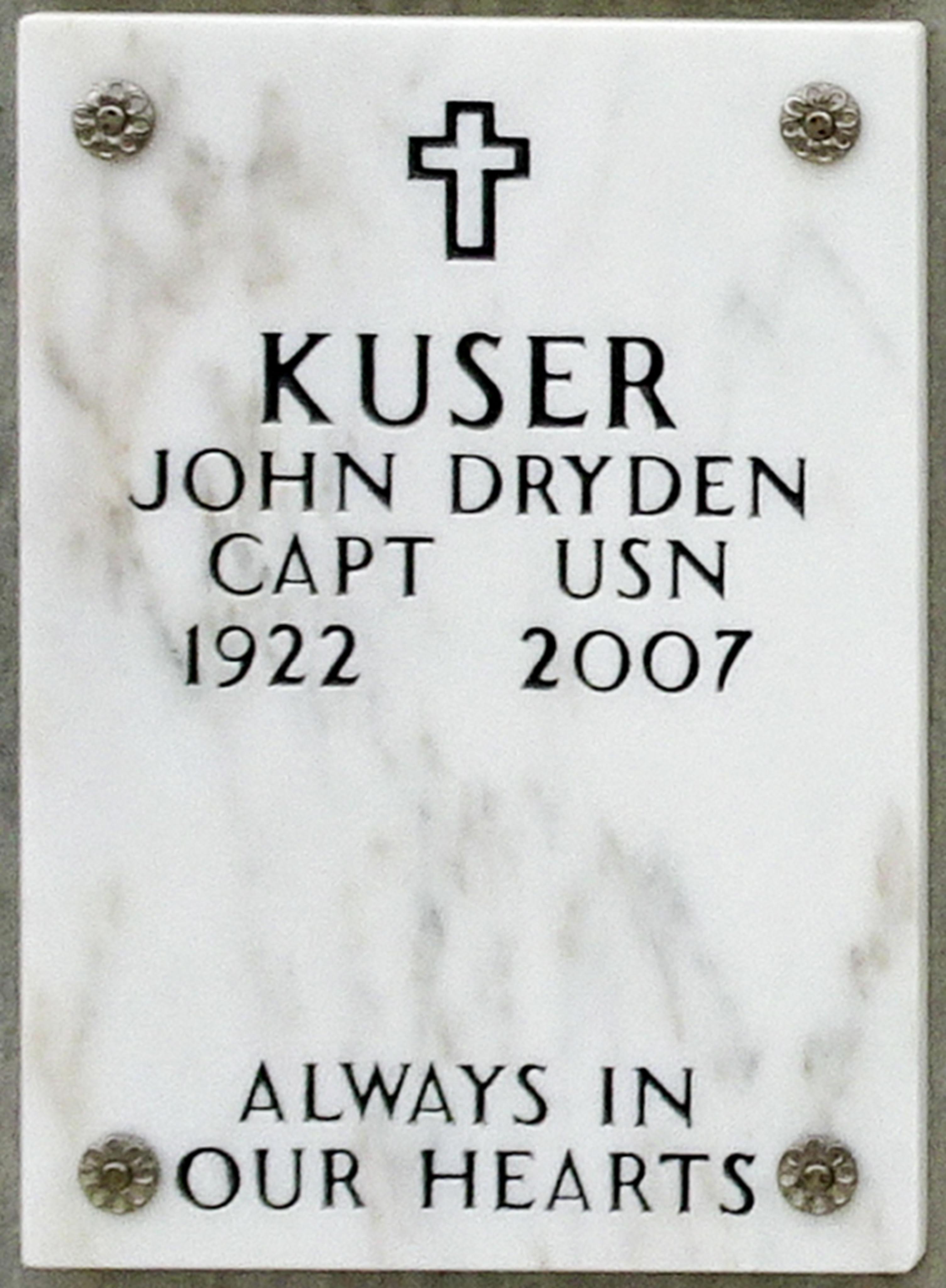 Gravesite marker image for john dryden kuser