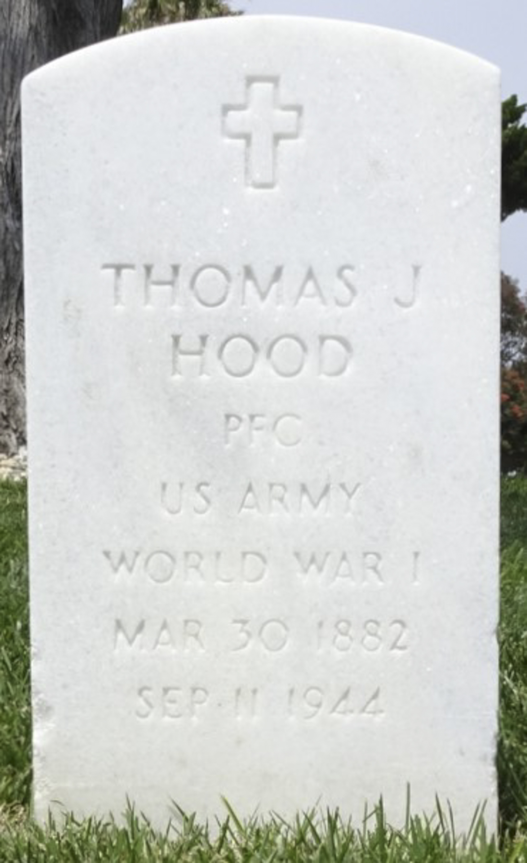 Gravesite marker image for thomas j hood